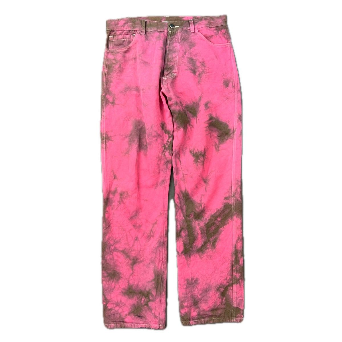 Other Designer Pink and Brown Linen Jeans Size US 32 / EU 48 - 1 Thumbnail
