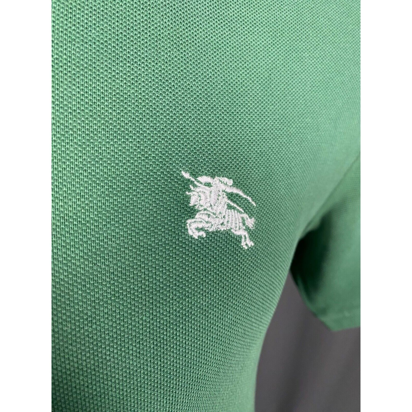 Burberry Burberry Small Logo Nova Check Men's Distressed Green Polo T Size US S / EU 44-46 / 1 - 8 Thumbnail