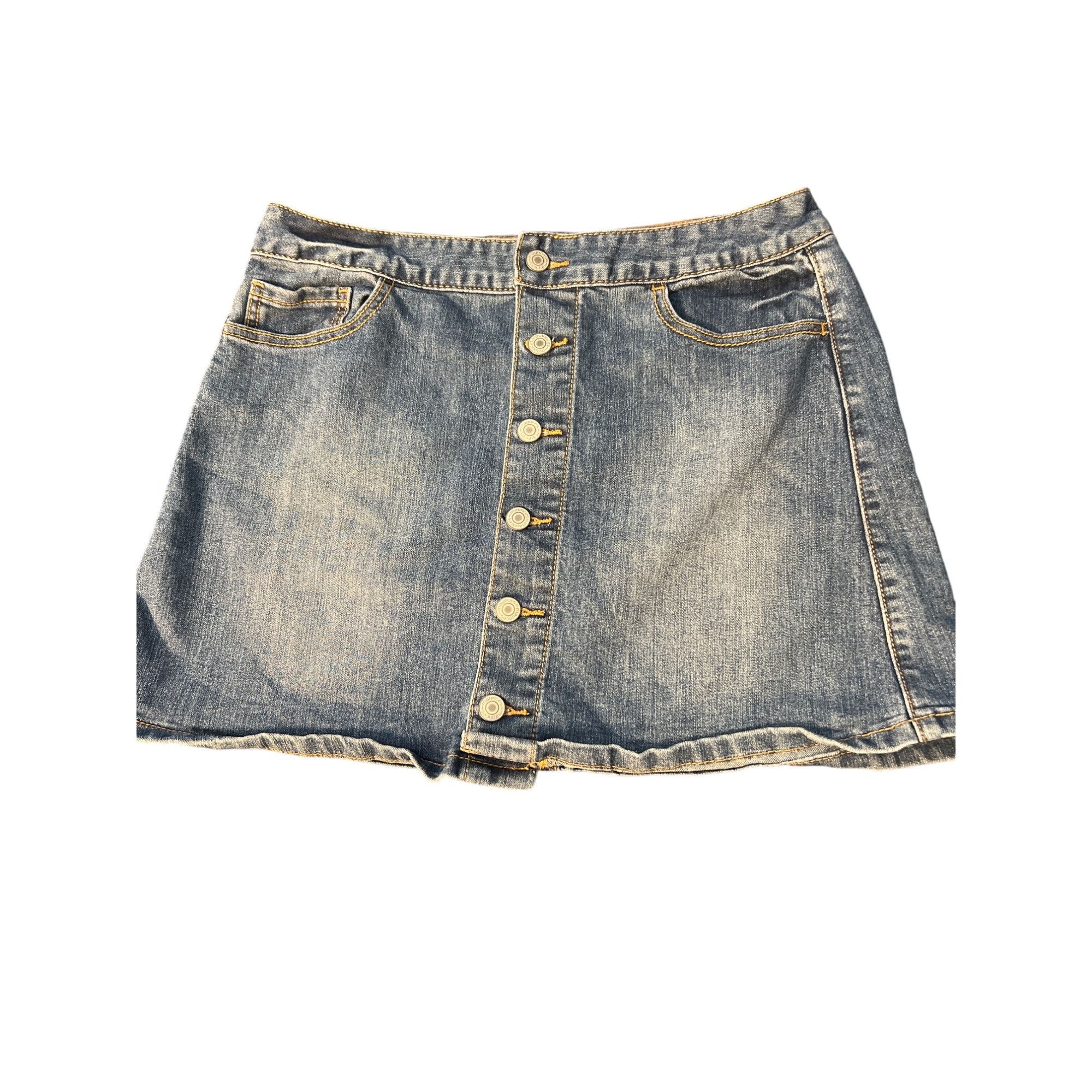 Other Maurices Denim Mini Skirt Button Front Blue Jean Short Pocke Size 30" / US 8 / IT 44 - 1 Thumbnail