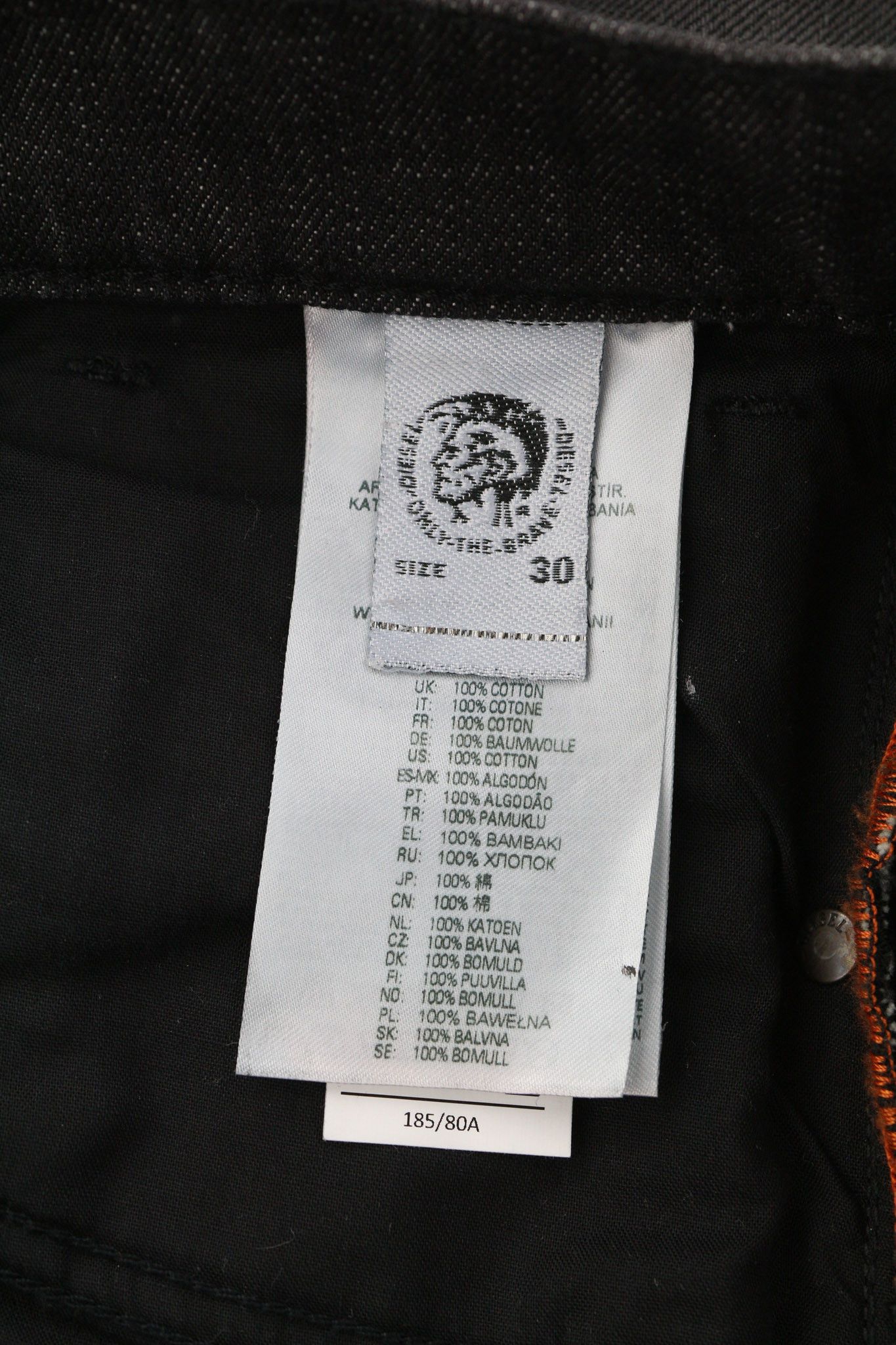 Diesel D-KRAS 0BFAX W30/L32 Black Slim Denim 40447 Size US 30 / EU 46 - 8 Thumbnail
