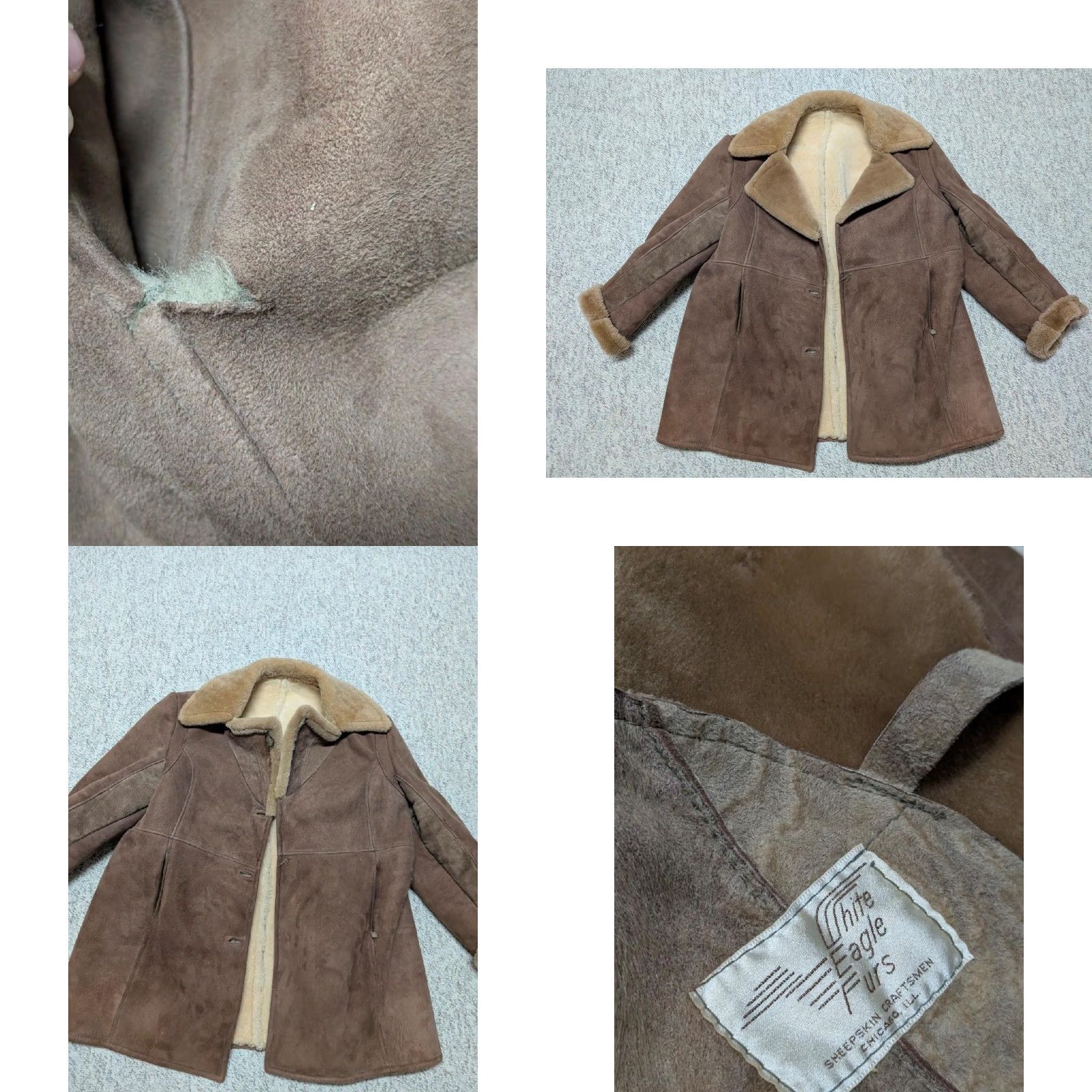 Vintage VINTAGE White Eagle Furs Coat Western Shirt Mens XL Brown Leather Shearling Sheepskin Cowboy 46 Size US XL / EU 56 / 4 - 8 Thumbnail