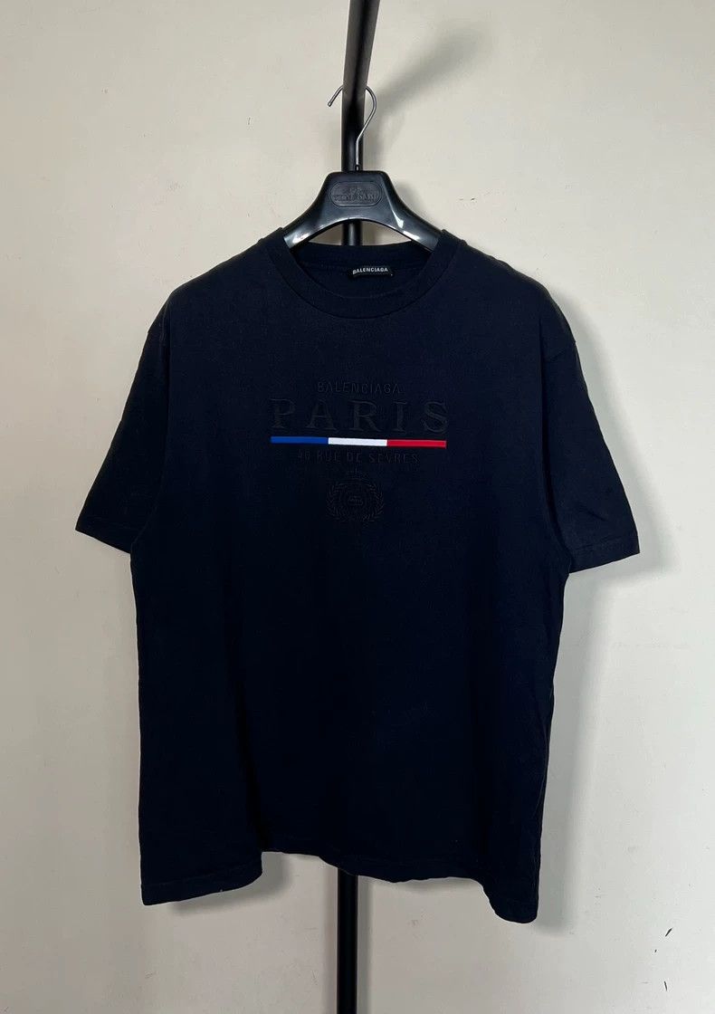 Balenciaga Balenciaga Dark blue crown wheat Paris short-sleeve Size US M / EU 48-50 / 2 - 1 Thumbnail