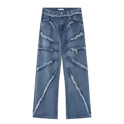 Jean Fringed Shadow Baggy Denim Jeans Size US 30 / EU 46 - 1 Thumbnail