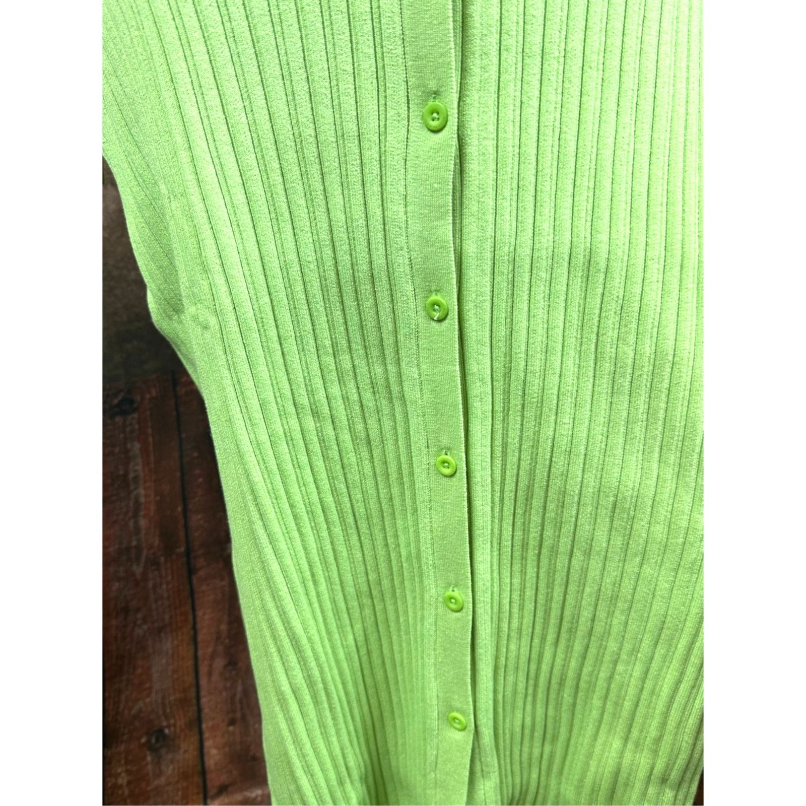 Other LITA By Ciara Rib Cardigan Button Front Midi Dress - Lime -S Size S / US 4 / IT 40 - 10 Thumbnail