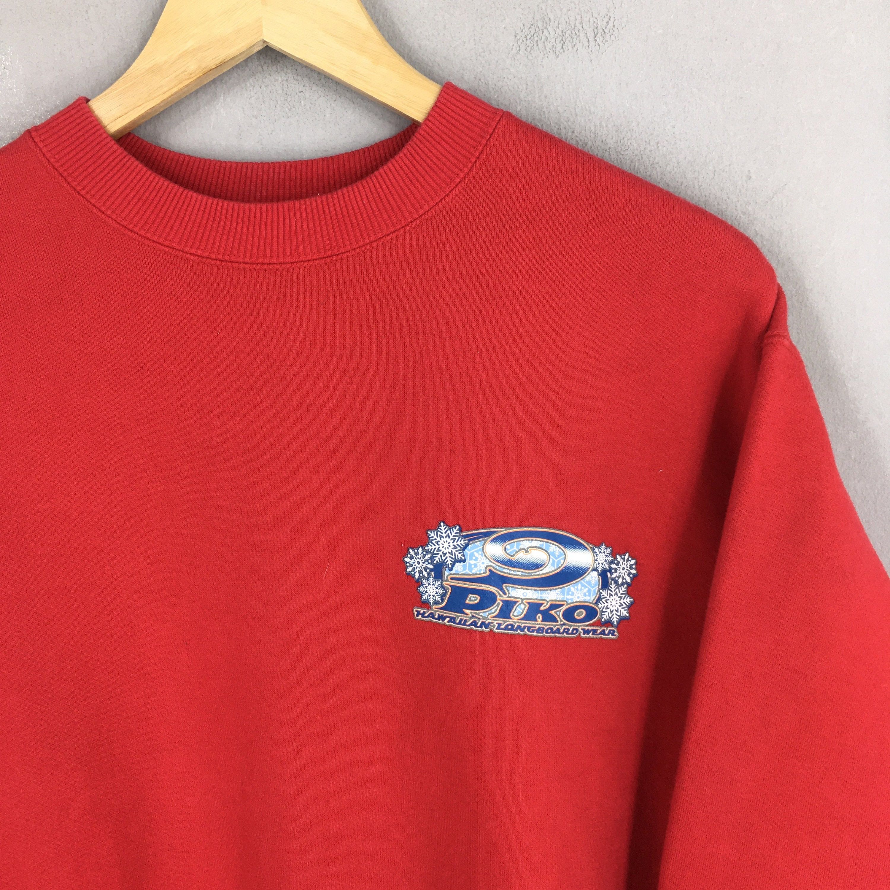 Vintage Vintage 90's Piko Surf Red Sweatshirt Medium Size US M / EU 48-50 / 2 - 4 Thumbnail