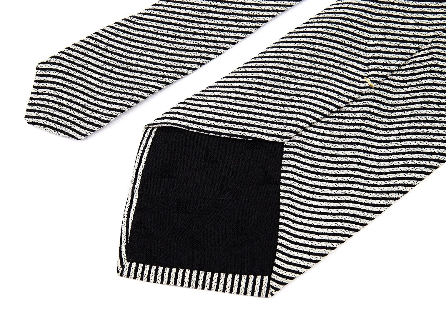 Emporio Armani Ivory Diagonal Stripe Tie Size ONE SIZE - 6 Thumbnail