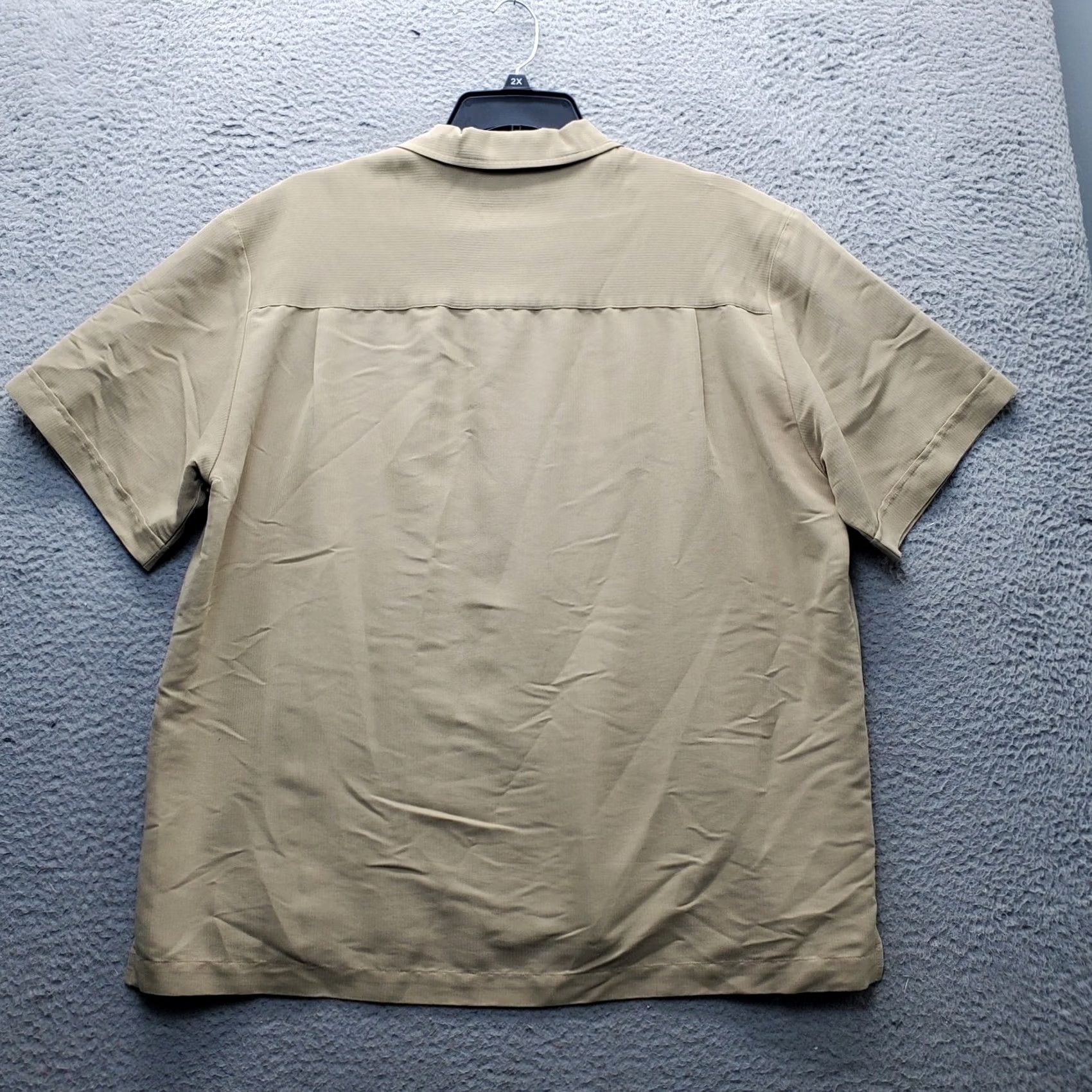 Vintage Havana Button-Up Shirt Mens XL Brown Rayon Short Sleeve Embroidered Side Slit Size US XL / EU 56 / 4 - 2 Thumbnail