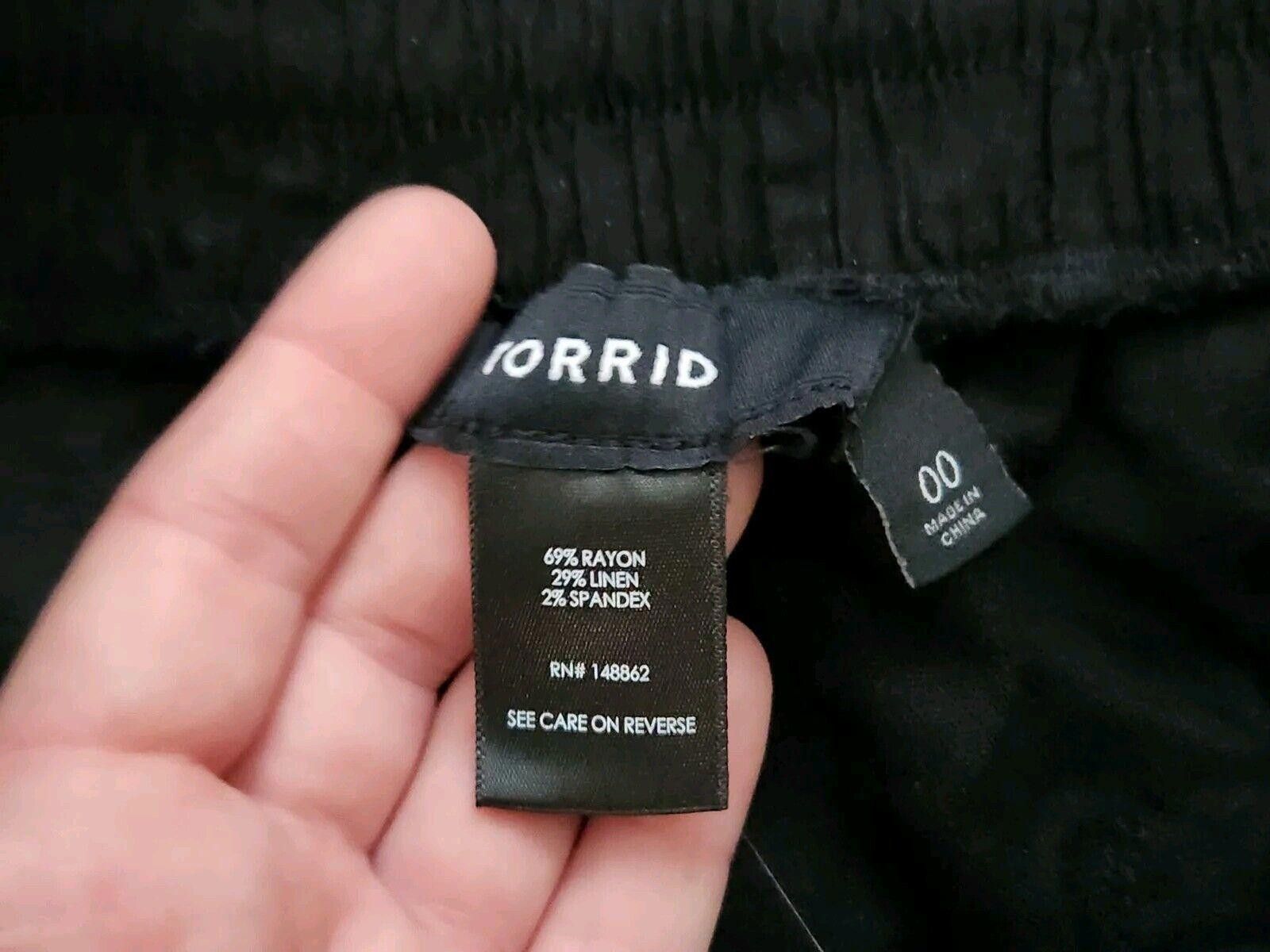 Torrid Torrid Linen Blend Shorts 00 Large Black Pockets Drawstring Size 36" / US 14 / IT 50 - 2 Thumbnail