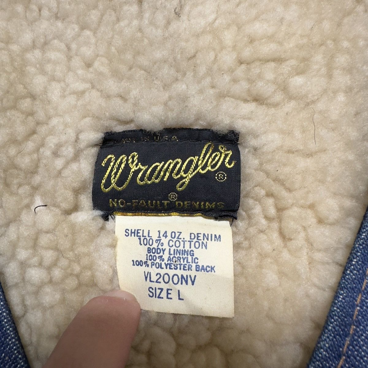 Vintage × Wrangler Vintage Wrangler denim sherpa vest Size US L / EU 52-54 / 3 - 4 Thumbnail