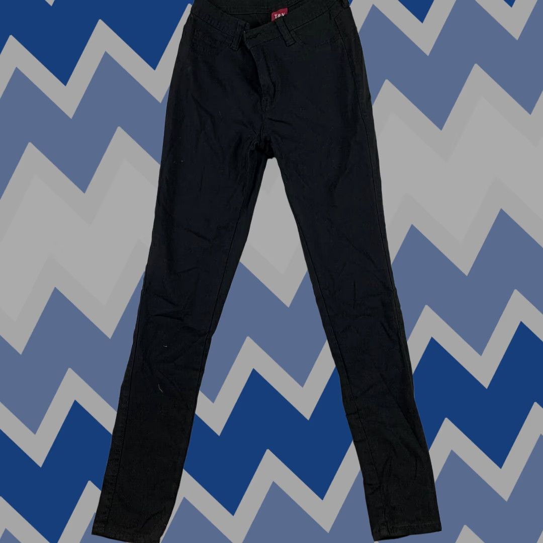Vintage T&Y Jegging Jeans Women Black Low Rise Stretch Pants 24x28 Large L Regular Wash Dark Inseam 28" Zip Vintage No Ves Size 36" / US 14 / IT 50 - 1 Thumbnail