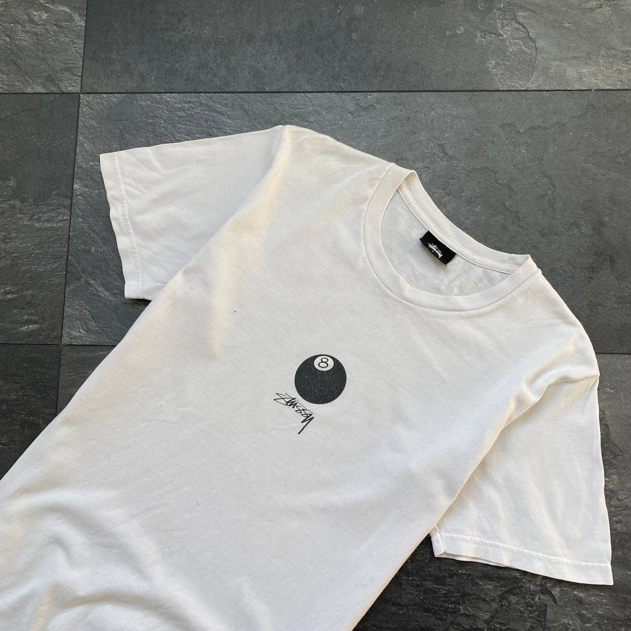Streetwear × Stussy × Vintage Vintage distressed stussy ball 🎱 logo tee shirt Size US S / EU 44-46 / 1 - 2 Thumbnail