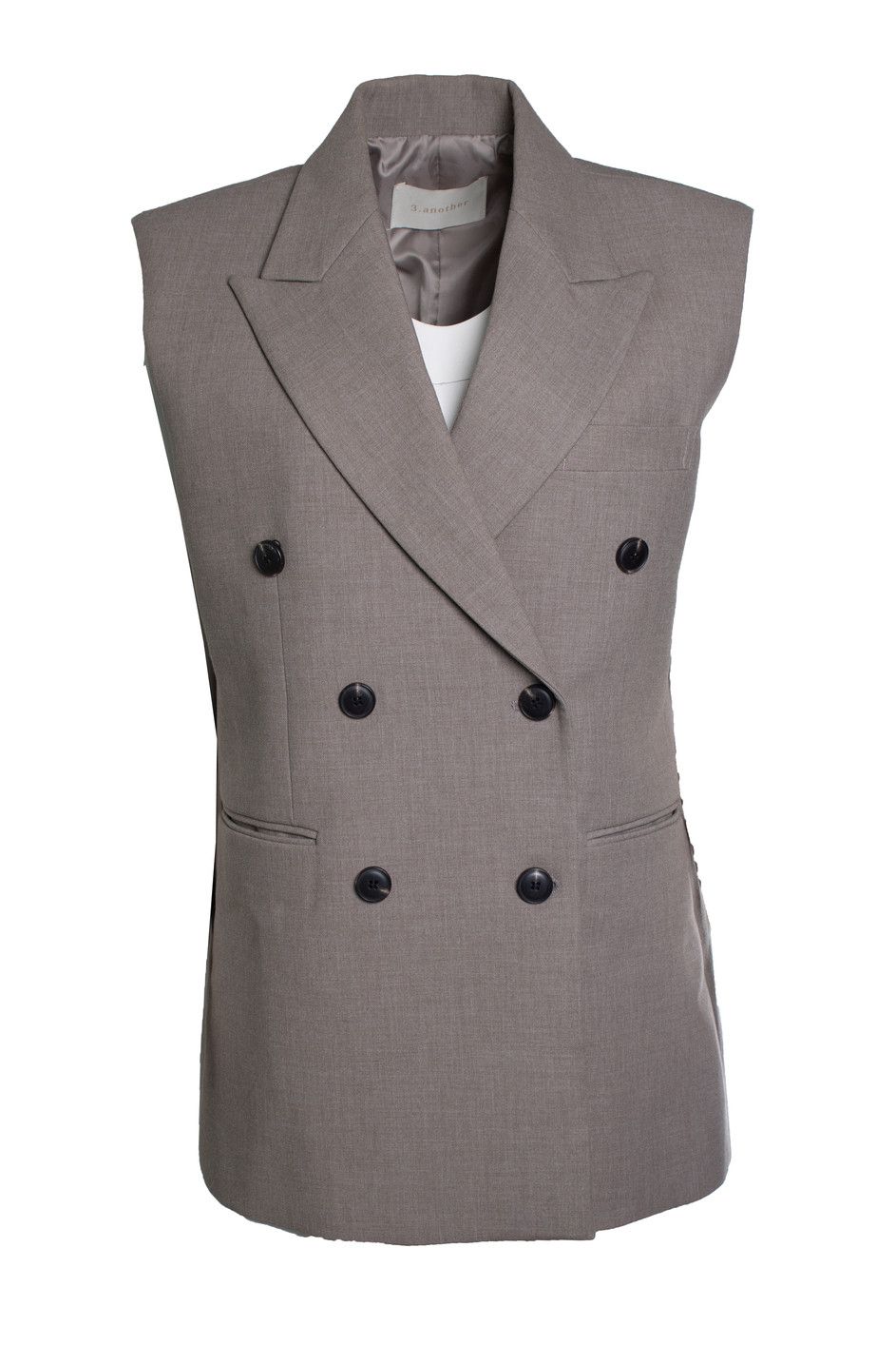 Other 3.Another, taupe double breasted vest Size S / US 4 / IT 40 - 1 Thumbnail