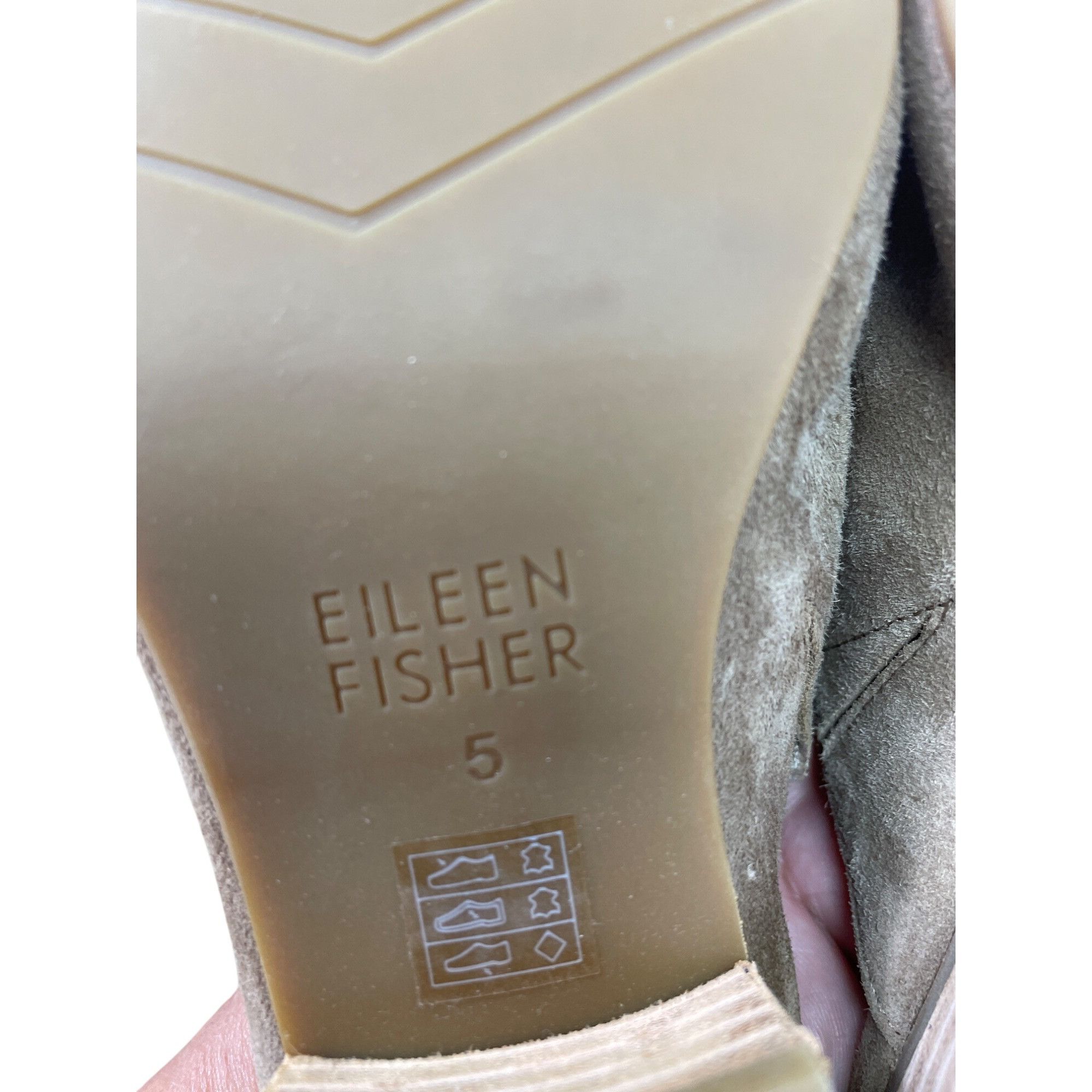 Eileen Fisher Eileen Fisher Womens Tan Suede Block Mules Shoes Size 5 SKU Size US 5 / IT 35 - 6 Thumbnail