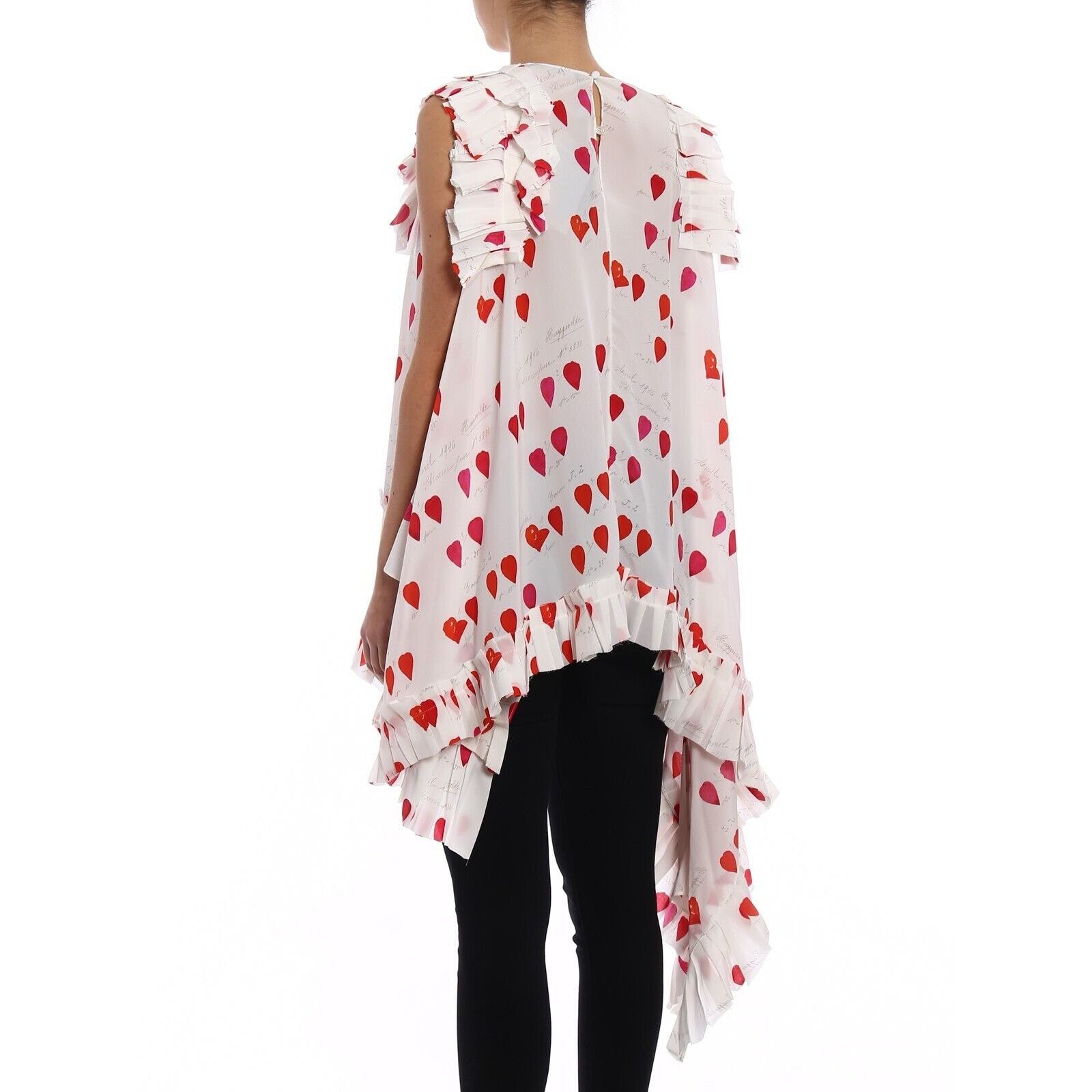 Alexander McQueen Alexander McQueen Cream Red Sleeveless Ruffle Blouse 44 / 12 Size L / US 10 / IT 46 - 12 Thumbnail