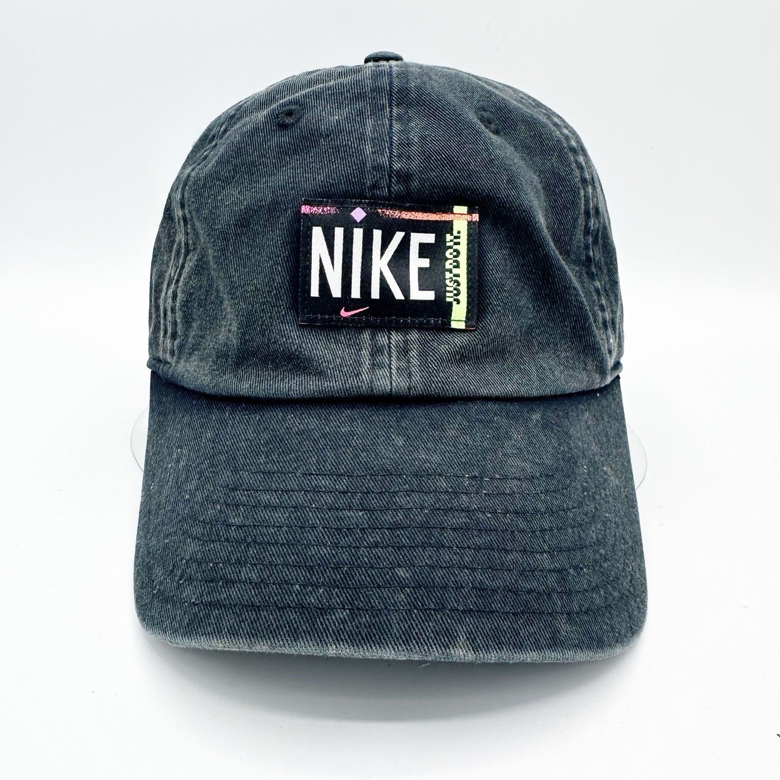Nike Women's Nike Sportswear Heritage 86 Washed Black Cap Hat Size ONE SIZE - 2 Thumbnail