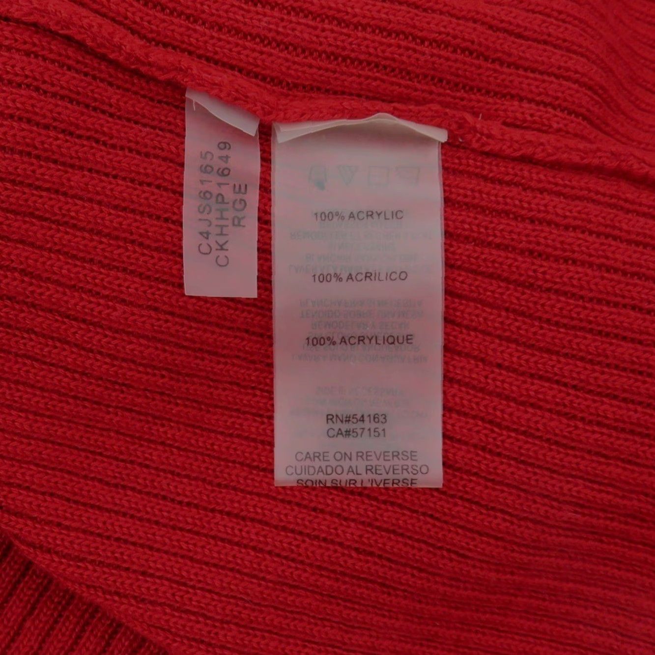 Calvin Klein Calvin Klein Women Large Red Sleeveless Ribbed Pullover Sweater Round Neck - Knit, Casual, Regular Fit, L Size L / US 10 / IT 46 - 6 Thumbnail