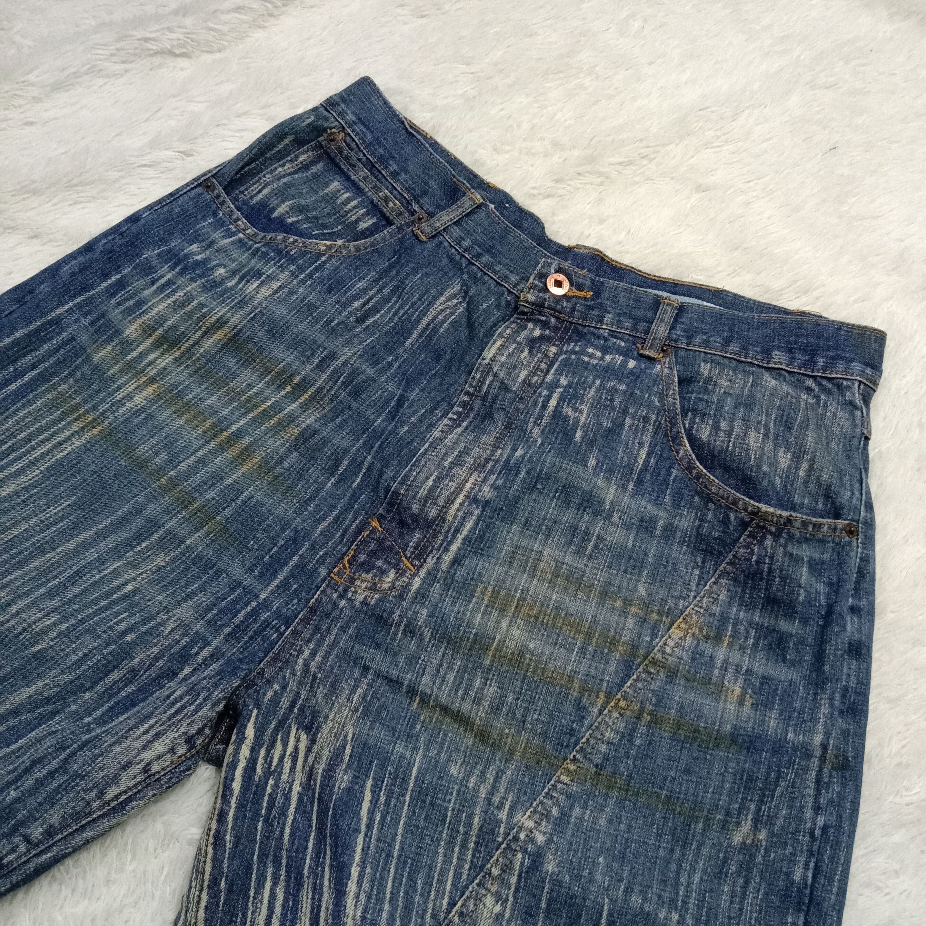 Japanese Brand Y2K Azzure Perfect Fit Disstressed Denim Size US 36 / EU 52 - 3 Thumbnail