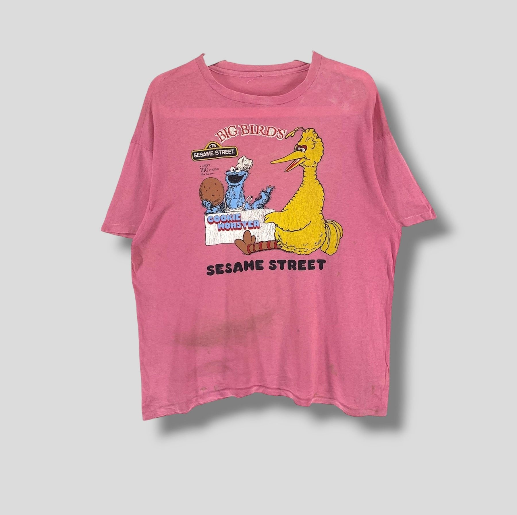 Vintage 70s Sesame street big birds and cookie monster tee