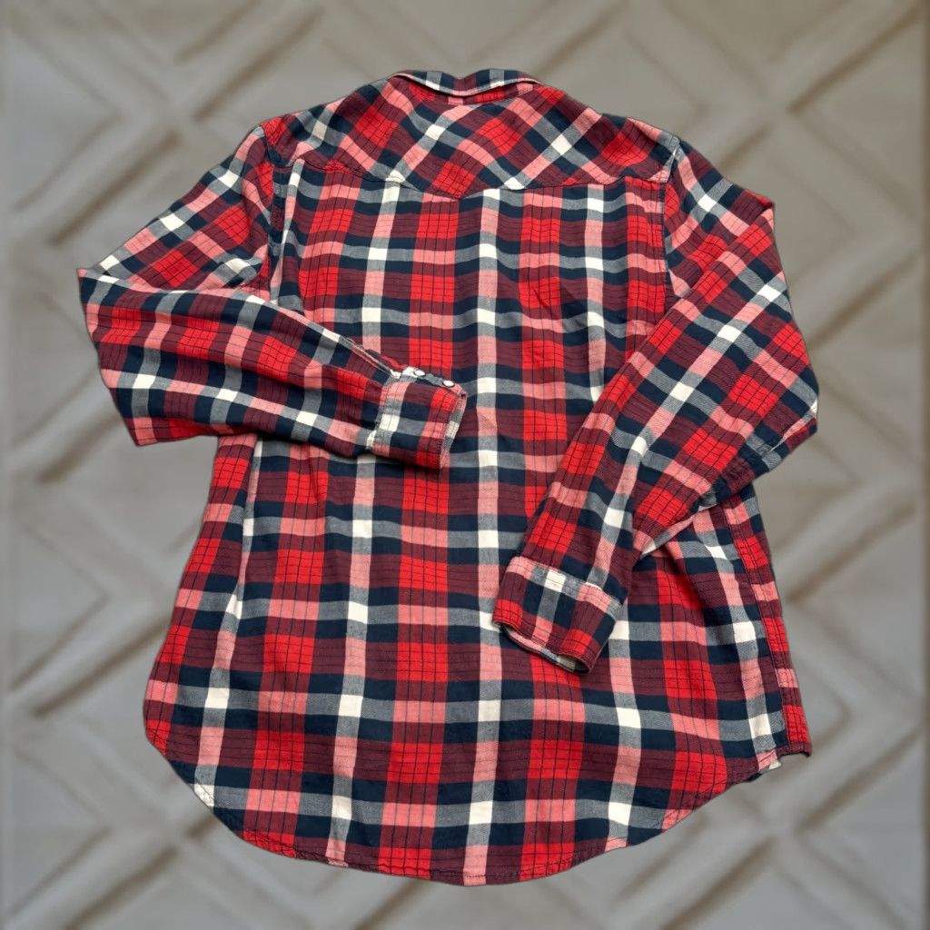 Lucky Brand Lucky Brand Button-Up Shirt Plaid Flannel Mens M Red Classic Short Summary Size US M / EU 48-50 / 2 - 1 Thumbnail