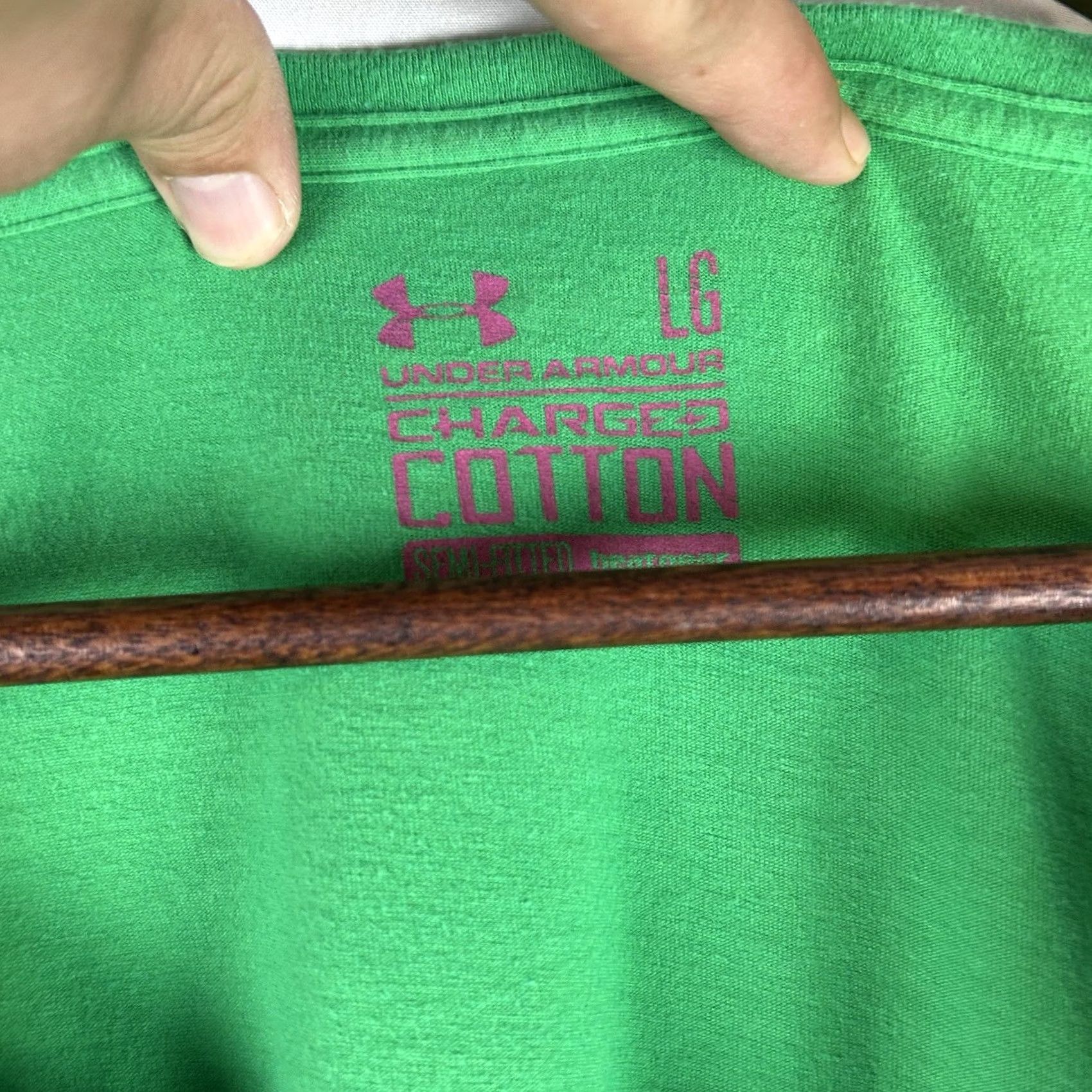 Under Armour Under Armour Shirt Womens Top Large Green Semi Fitted Heat Gear Charged Cotton Shirt Size L / US 10 / IT 46 - 3 Thumbnail
