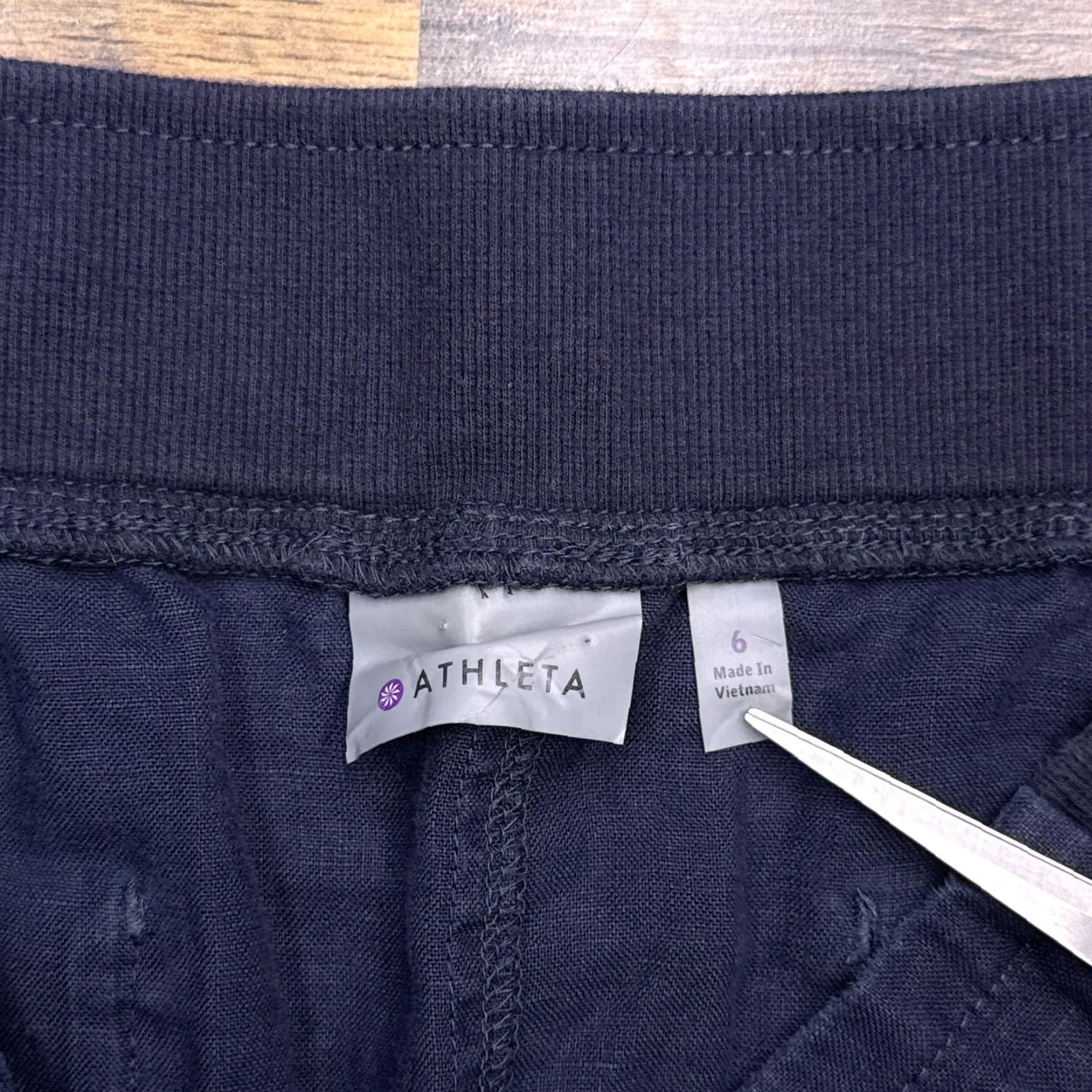 Athleta Athleta Skirt Womens 6 Mini Linen Blue Drawstring Size 28" / US 6 / IT 42 - 3 Thumbnail