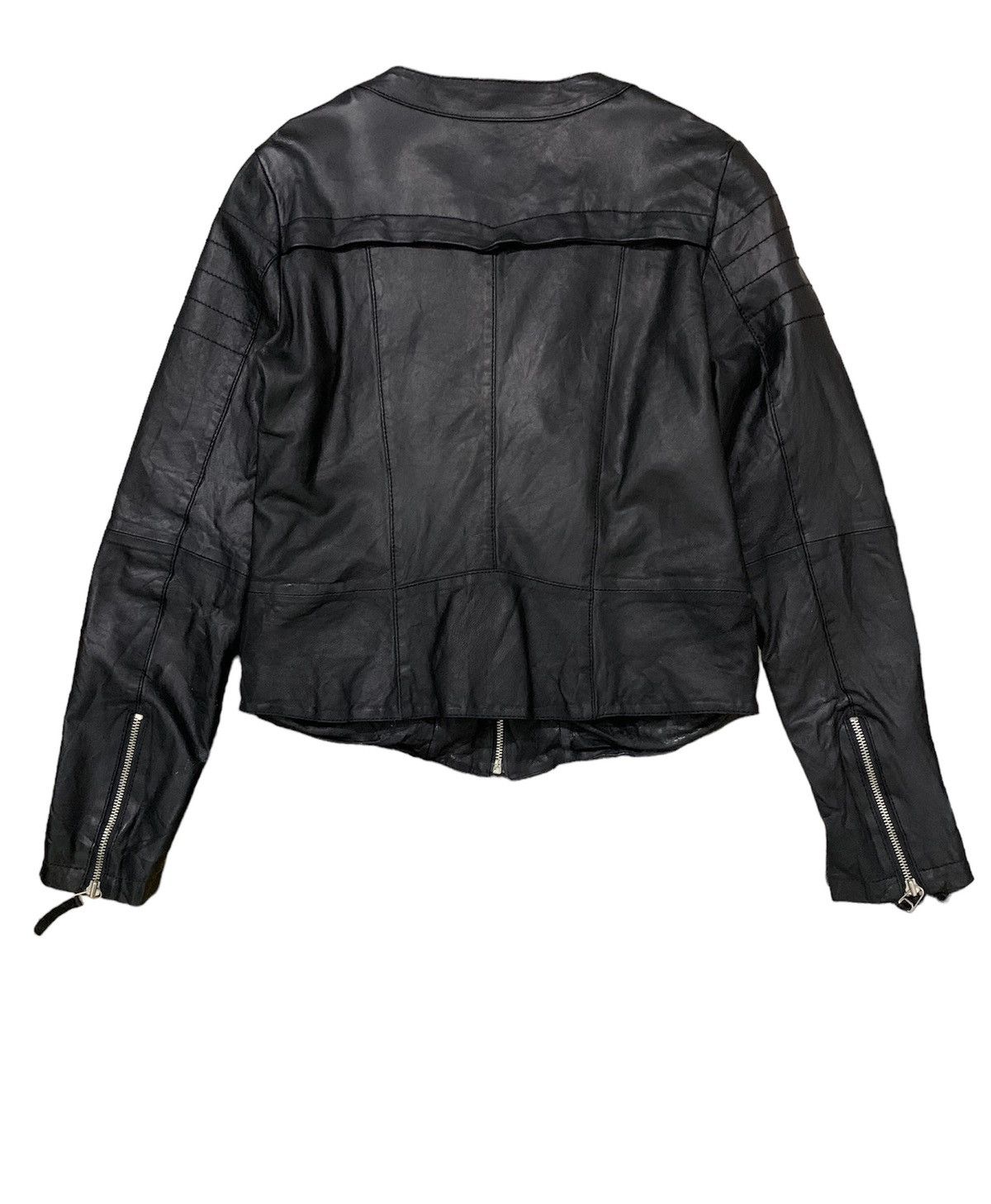 Genuine Leather × Japanese Brand Crop top leather bike jacket by simone list (B) Size M / US 6-8 / IT 42-44 - 6 Thumbnail