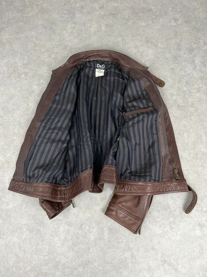 Dolce & Gabbana SS2005 Dolce & Gabbana Brown Hybrid Leather Premium Jacket Size US L / EU 52-54 / 3 - 12 Thumbnail