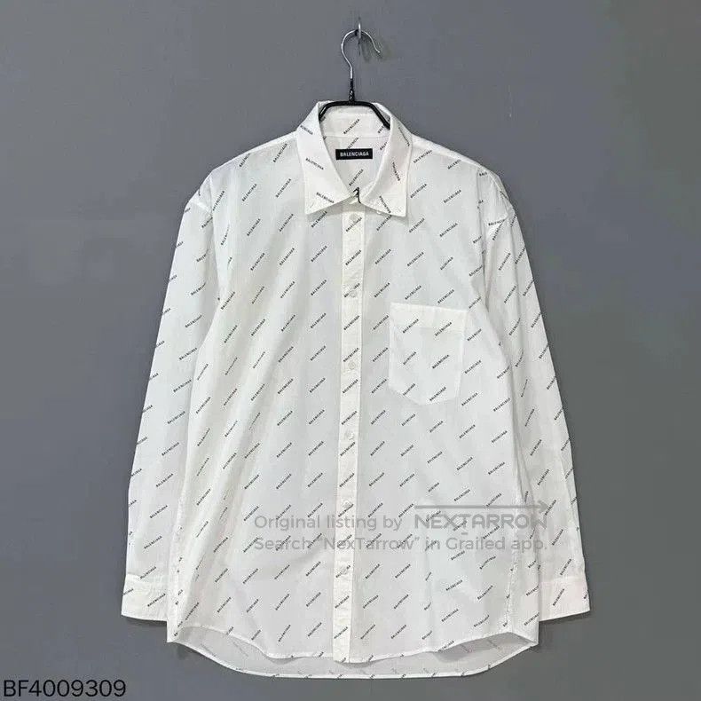 Balenciaga Balenciaga Logo Print Button Up Shirt. Size US XS / EU 42 / 0 - 2 Thumbnail