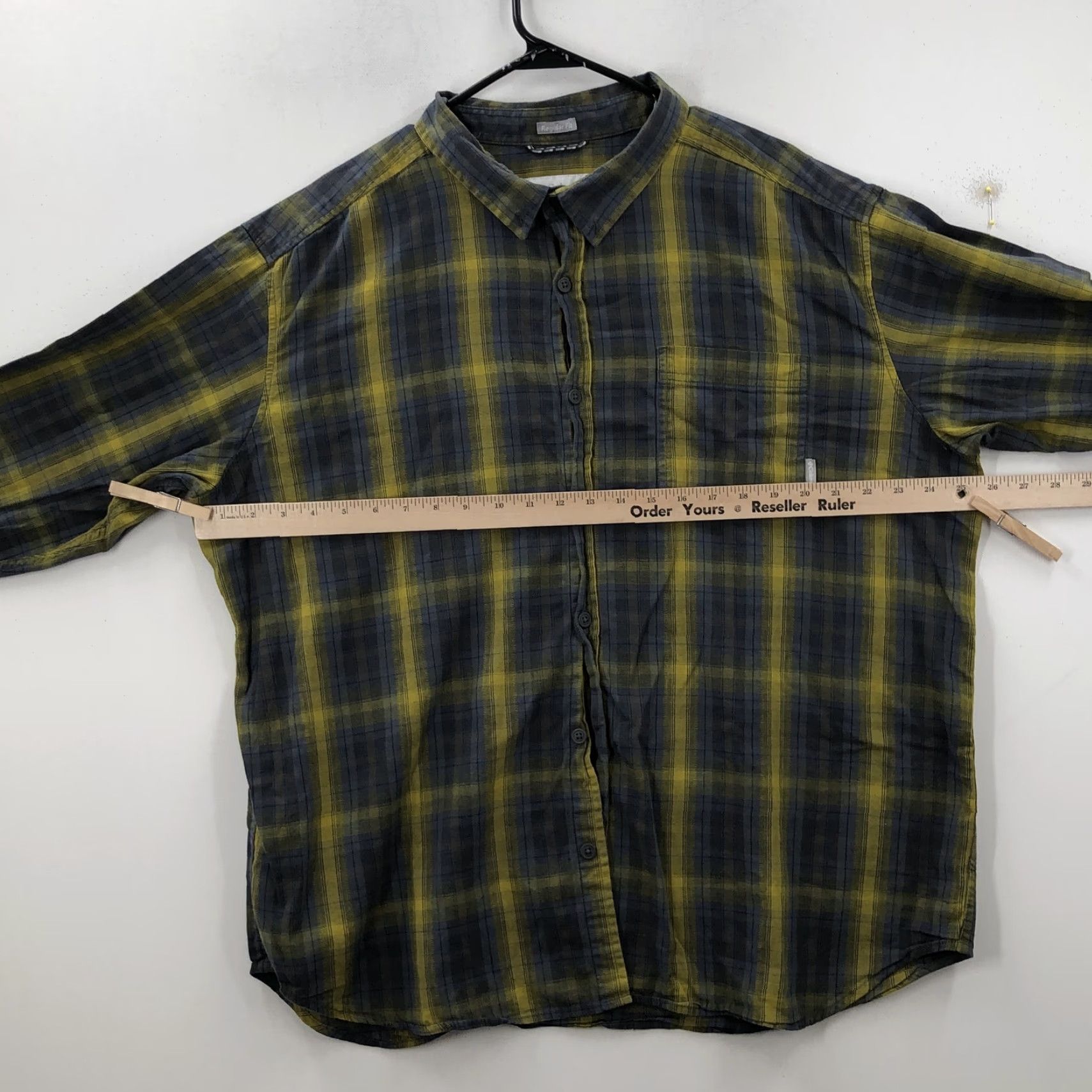 Vintage Columbia Shirt Mens Green Blue Long Sleeve Collared Plaid Button-Up 2XL Regular Casual All Season Lightweight Classic Mens Size US XXL / EU 58 / 5 - 2 Thumbnail