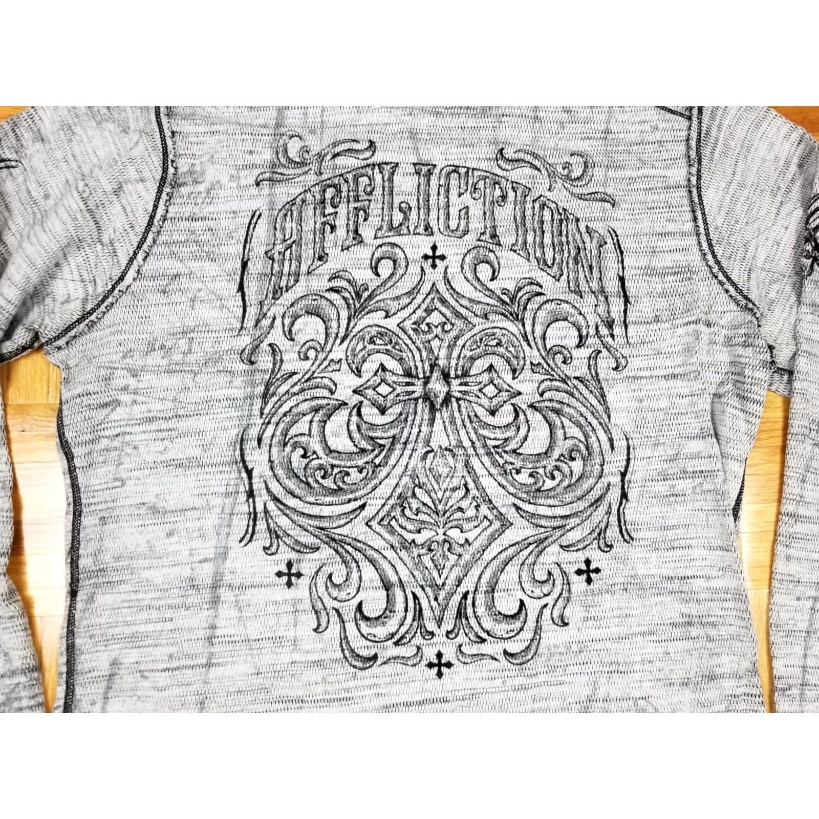 Affliction VINTAGE AFFLICTION MOTORWORKS SHIRT REVERSIBLE THERMAL XL BLACK Men Shirt XL Reversible Thermal Motorworks Affliction Shirt Size US XL / EU 56 / 4 - 2 Thumbnail
