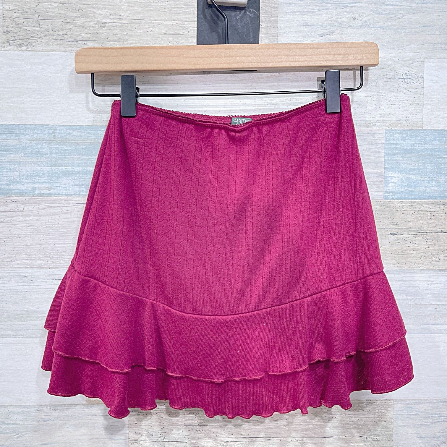 Target Basics Wild Fable Ruffle Tiered Knit Mini Skort Red Womens XXS Size 24" / US 00 / IT 34 - 4 Thumbnail