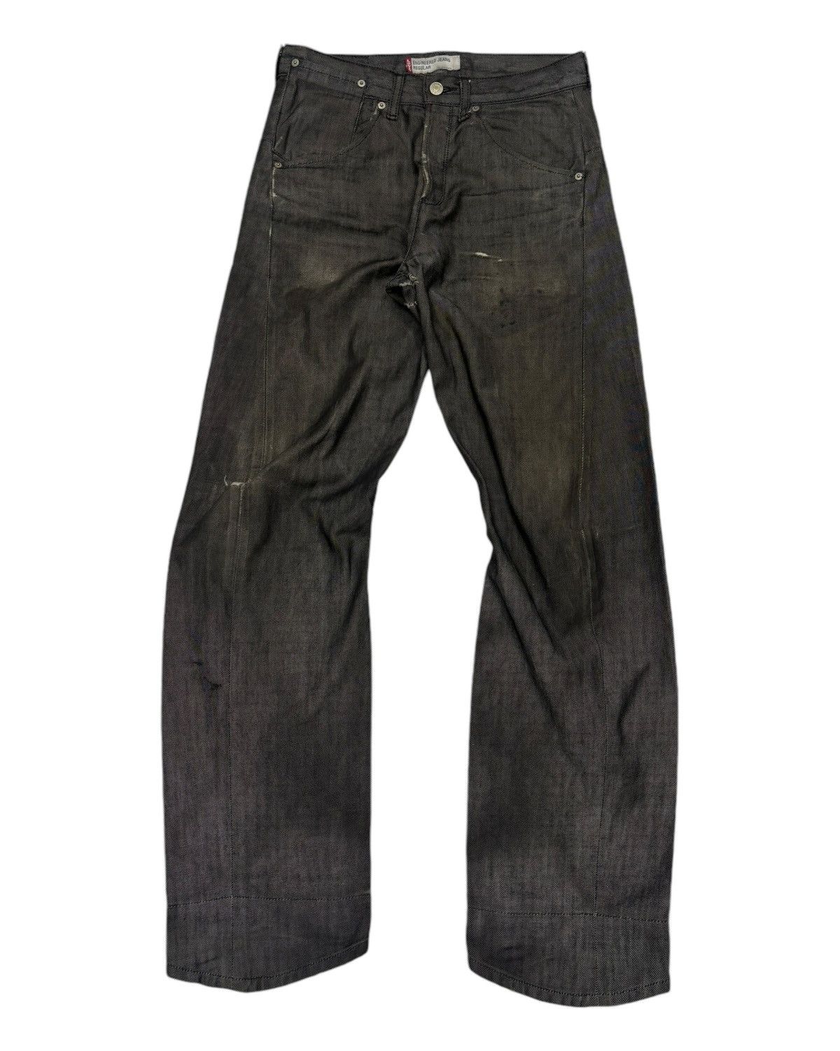 Levi's Levi’s Engineered Curved Black Distressed Denim Jeans Loose Size US 30 / EU 46 - 7 Thumbnail