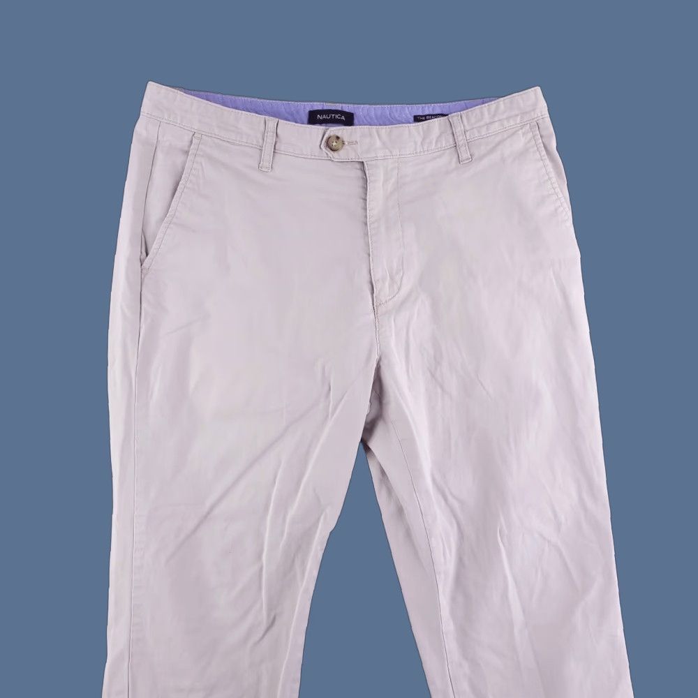 Nautica Nautica Pants Mens 34x27 Tan Chino Khaki Casual Dress Beacon pant Relax Straight Size US 34 / EU 50 - 1 Thumbnail