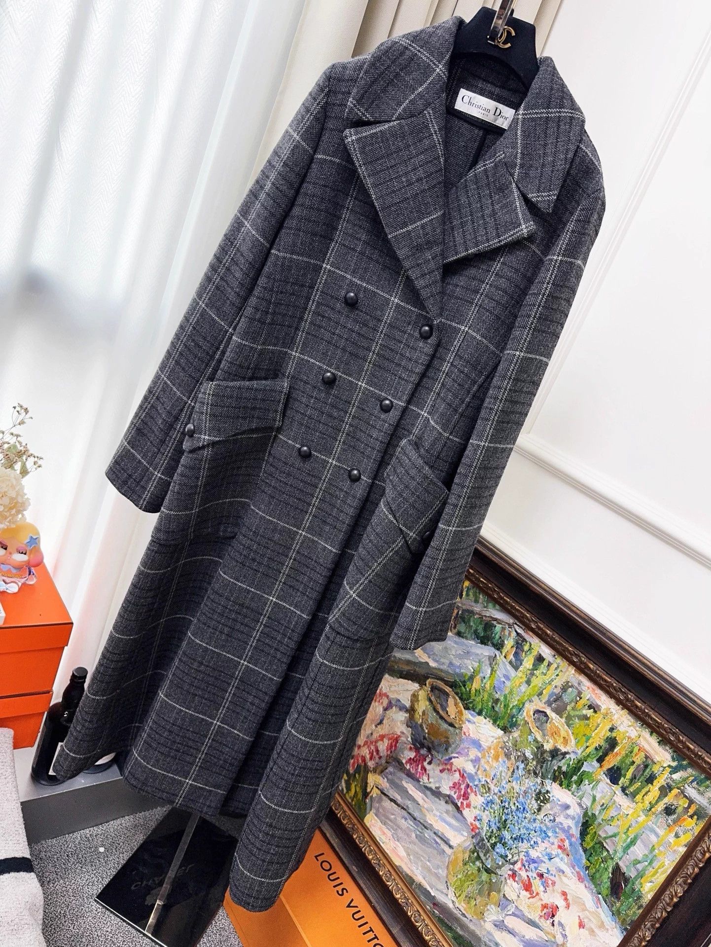 Dior Dior Lapel D/B Gray Glencheck Big Pocket Mid-L 42 Size M / US 6-8 / IT 42-44 - 1 Thumbnail