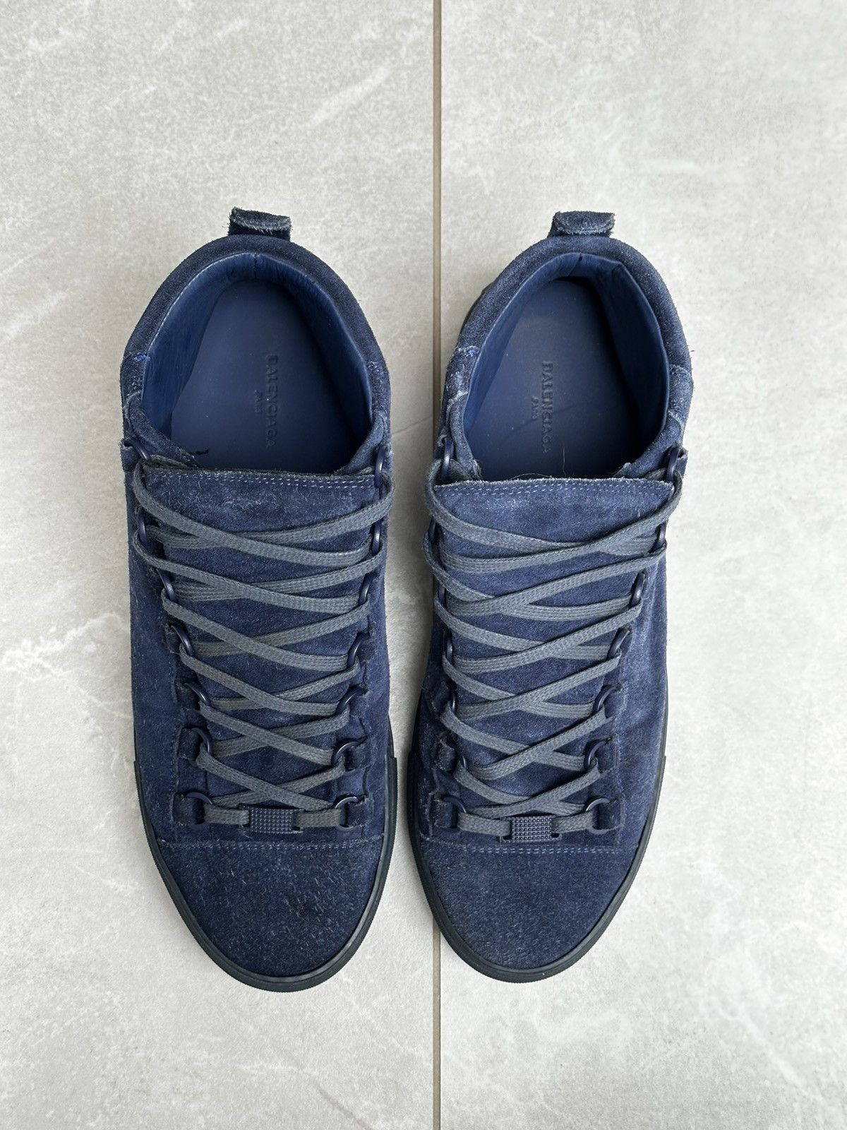Balenciaga Balenciaga Arena High Dark Blue / Navy Suede Leather 40 EU Size US 8.5 / EU 41-42 - 6 Thumbnail