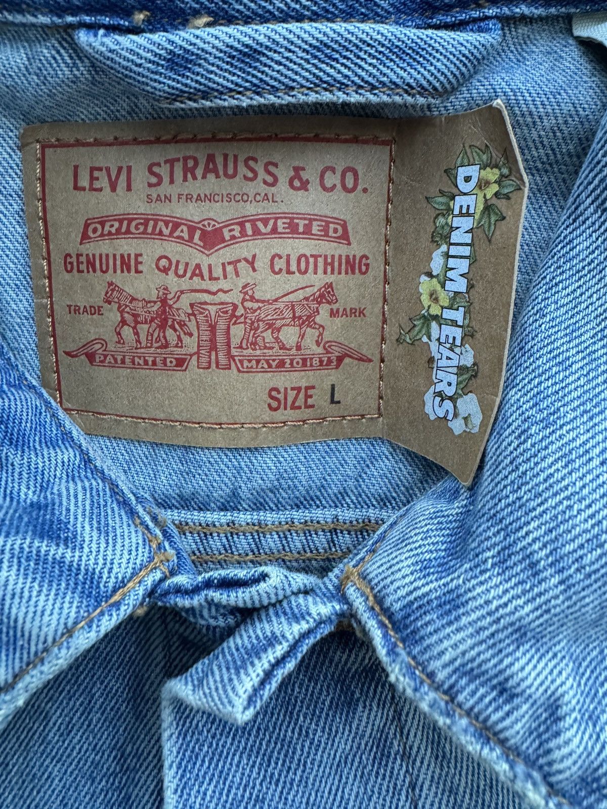 DENIM TEARS × Levi's × Stussy LEVIS X STUSSY X DENIM TEARS JACKET ‘LIGHT INDIGO’ Size US L / EU 52-54 / 3 - 3 Thumbnail
