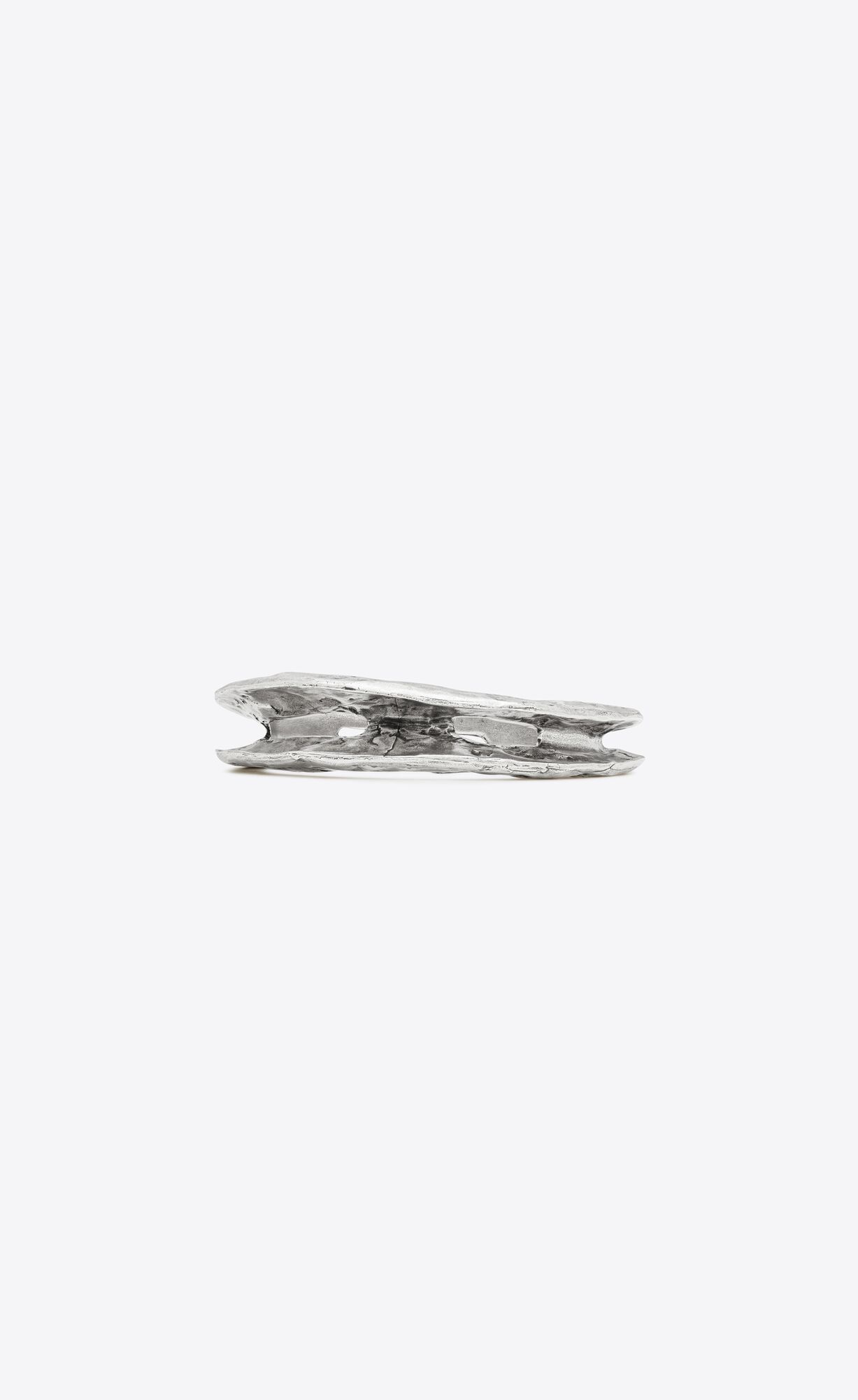 Saint Laurent Paris o1smrcs1224 Size: OS / Thin Textured Bangle In Metal Silver Size ONE SIZE - 1 Thumbnail