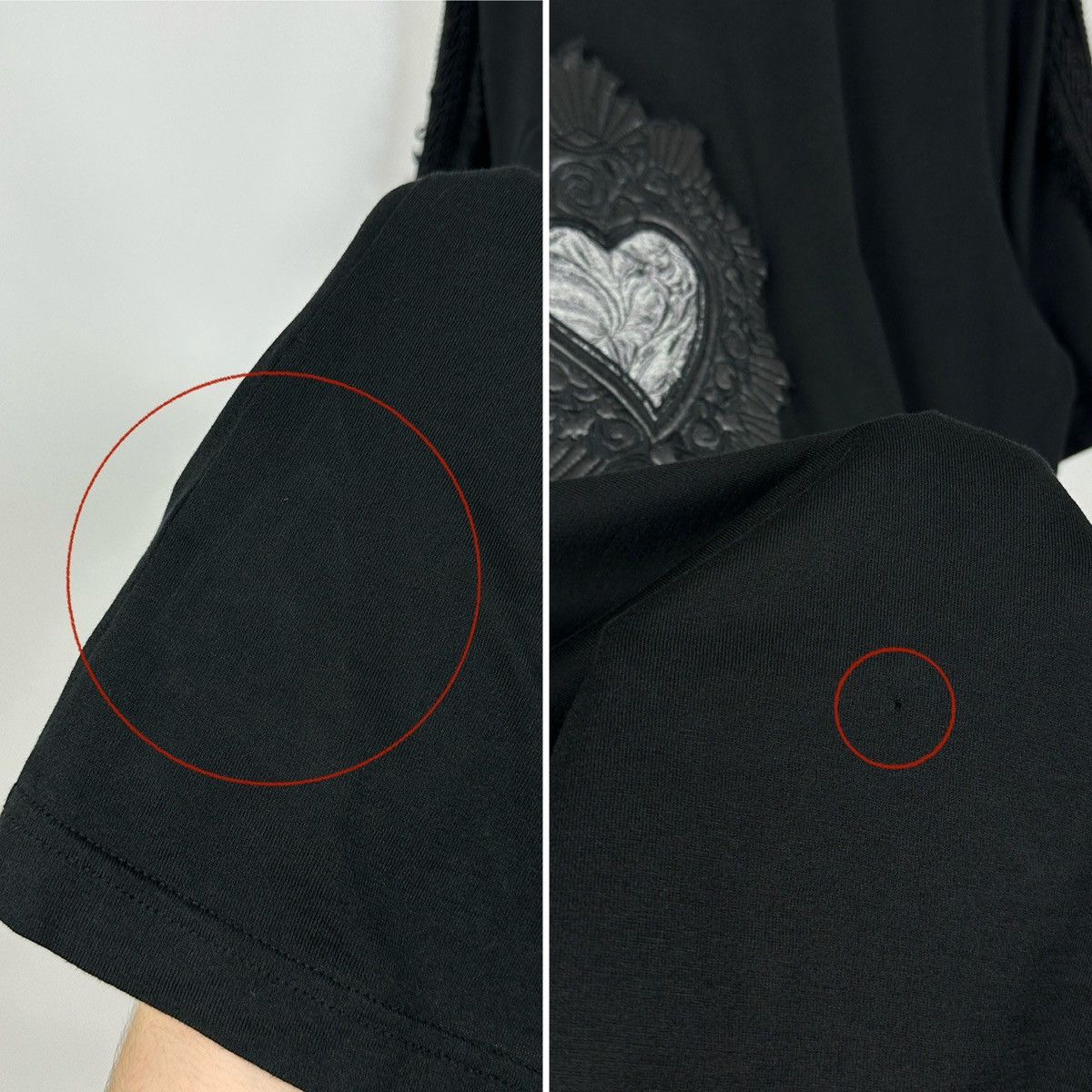 Dolce & Gabbana Dolce & Gabbana Black Sacred Heart Fringe Trim T-Shirt Size US M / EU 48-50 / 2 - 23 Thumbnail