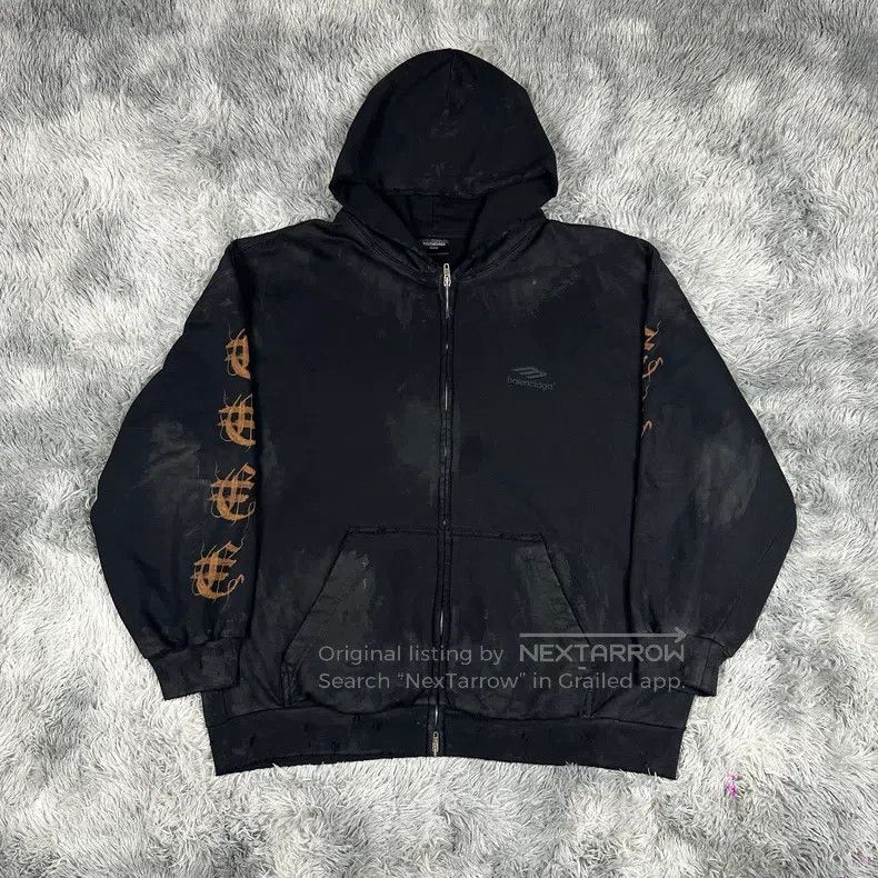 Balenciaga Balenciaga Buddha Letter Logo Zipper Hoodie Size US XL / EU 56 / 4 - 1 Thumbnail