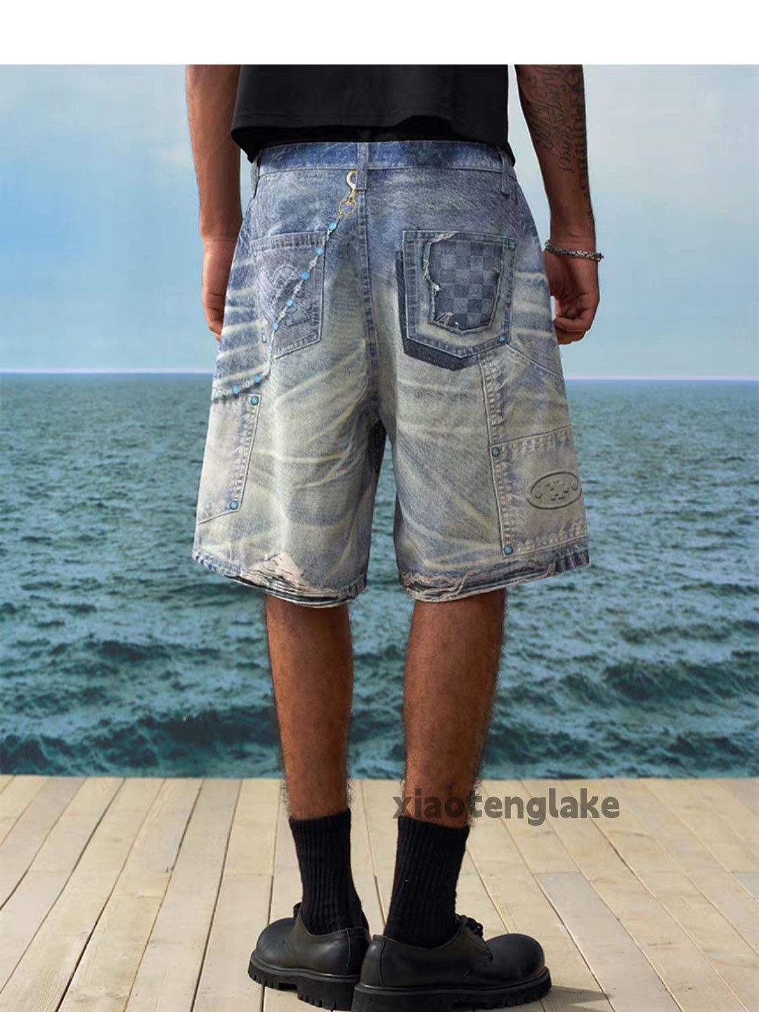 Designer × Japanese Brand × Vintage Unisex utility punk digital print carpenter work shorts Size US 34 / EU 50 - 1 Thumbnail
