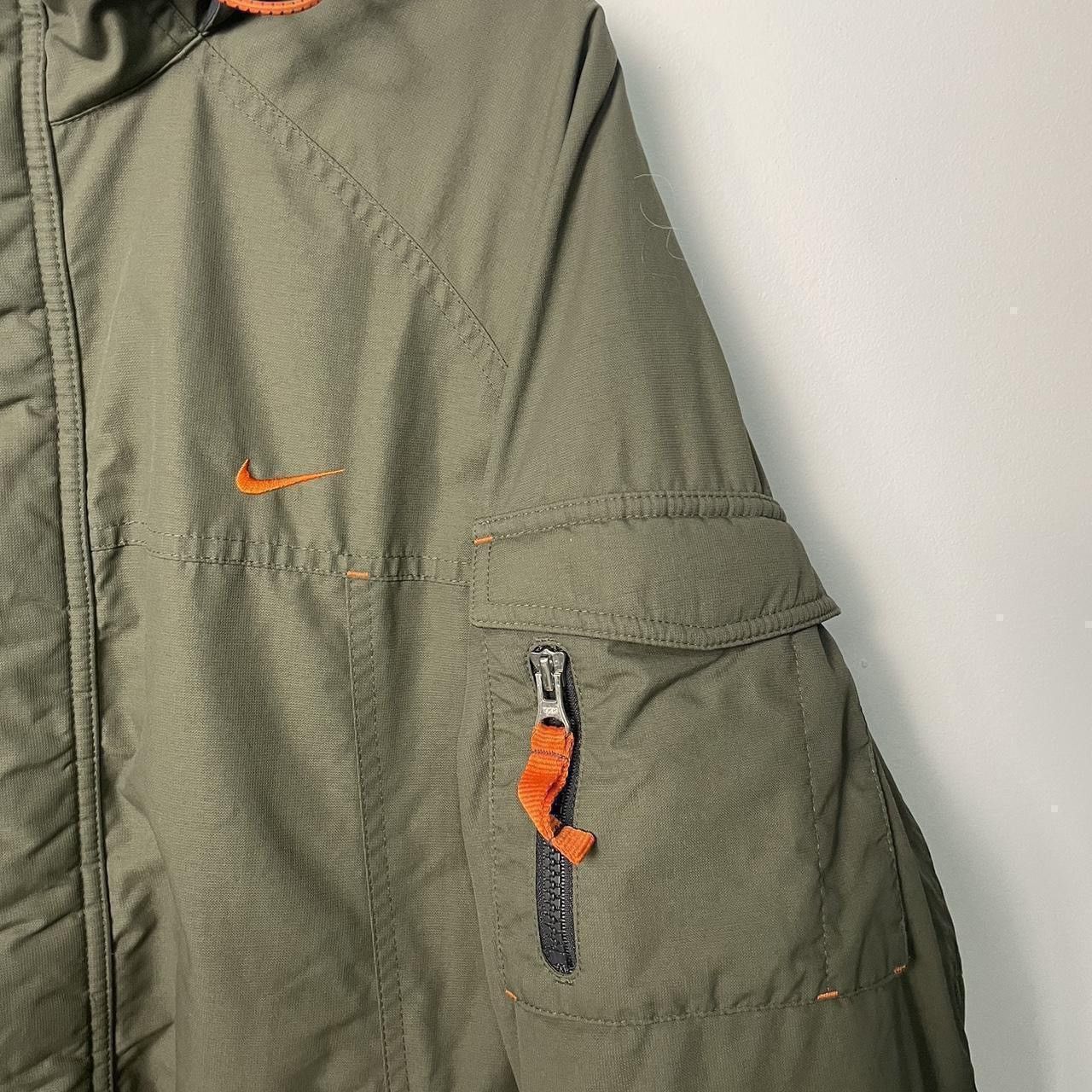 Nike Vintage 00’s Nike Olive Green Tactical Cargo Down Parka! Size US L / EU 52-54 / 3 - 3 Thumbnail