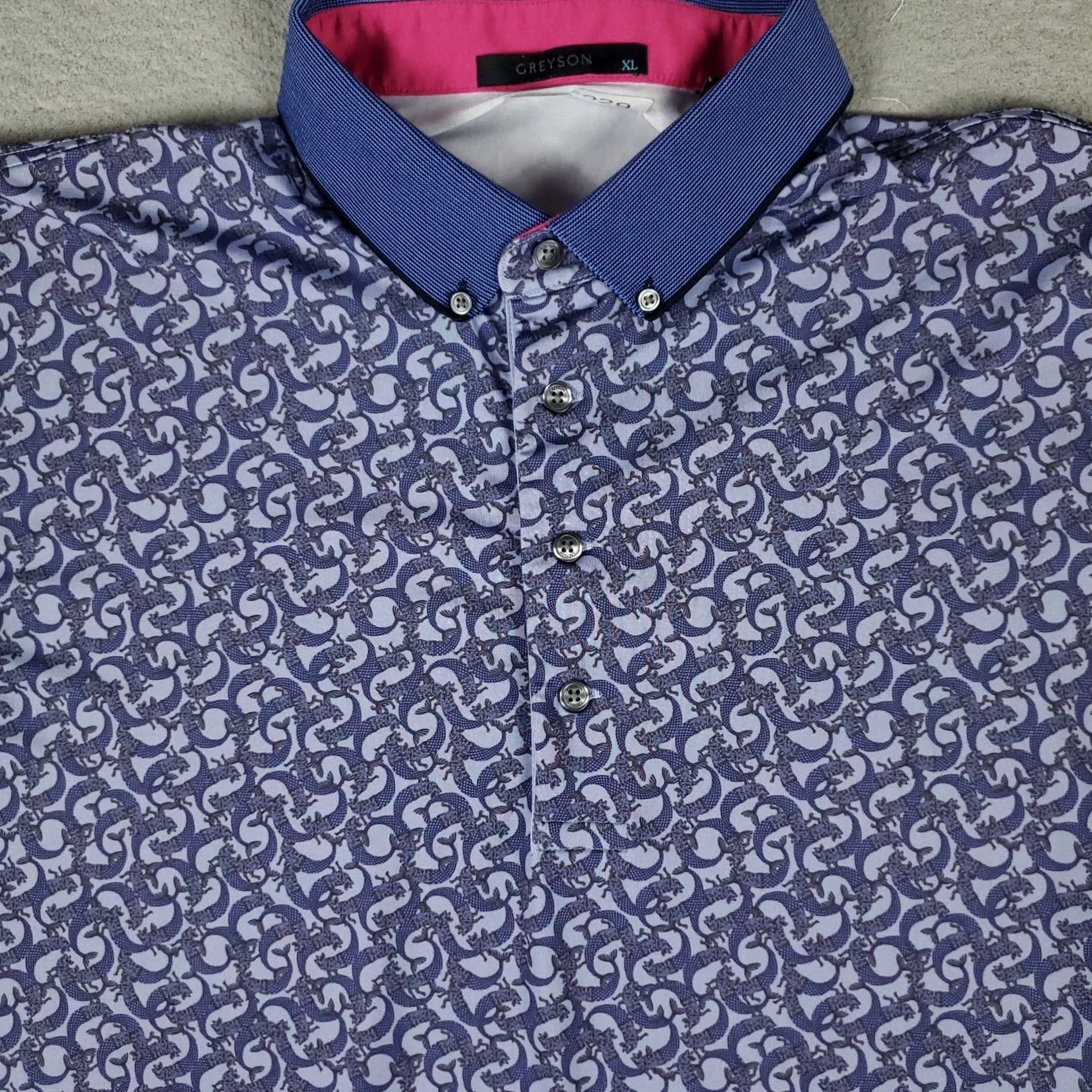 Vintage Greyson Polo Shirt Mens XL Blue Wolf Golf Short Sleeve Shirt Polo Size US XL / EU 56 / 4 - 2 Thumbnail