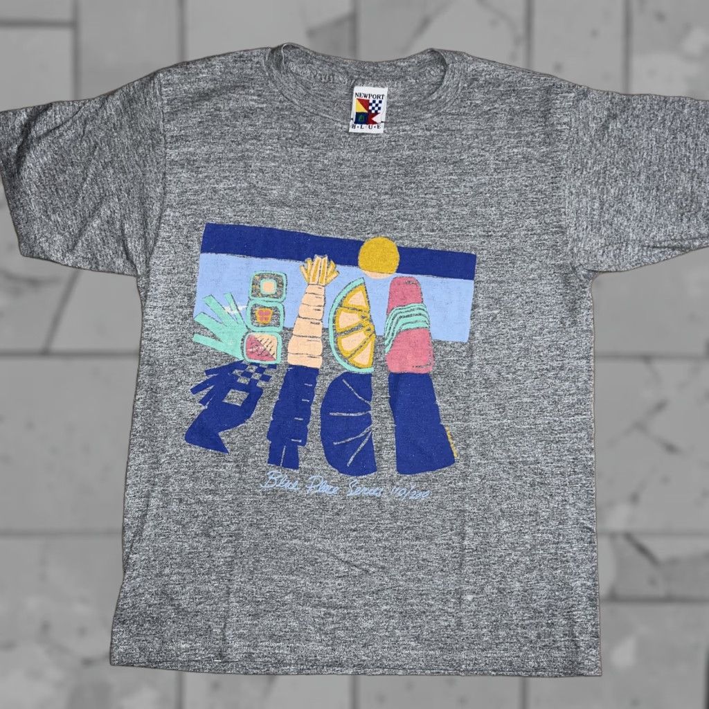 Vintage VINTAGE Newport Blue SINGLE Stitch Graphic T-Shirt Mens Size L Blue Stitch Mens L Shirt Size US L / EU 52-54 / 3 - 1 Thumbnail