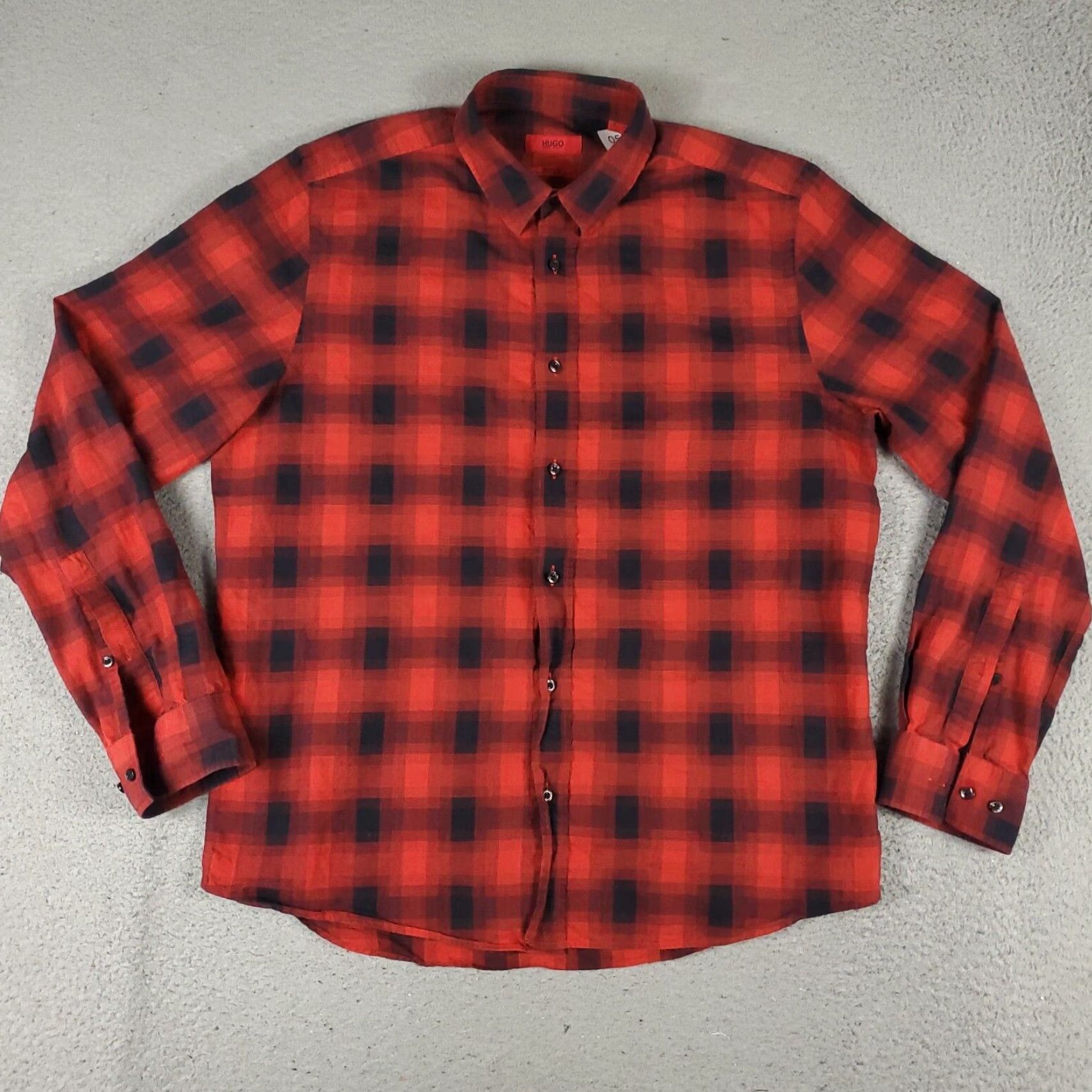 Hugo Boss Hugo Boss Shirt Mens Size Medium Red Plaid Casual Button Up Long Sleeve Size US M / EU 48-50 / 2 - 2 Thumbnail
