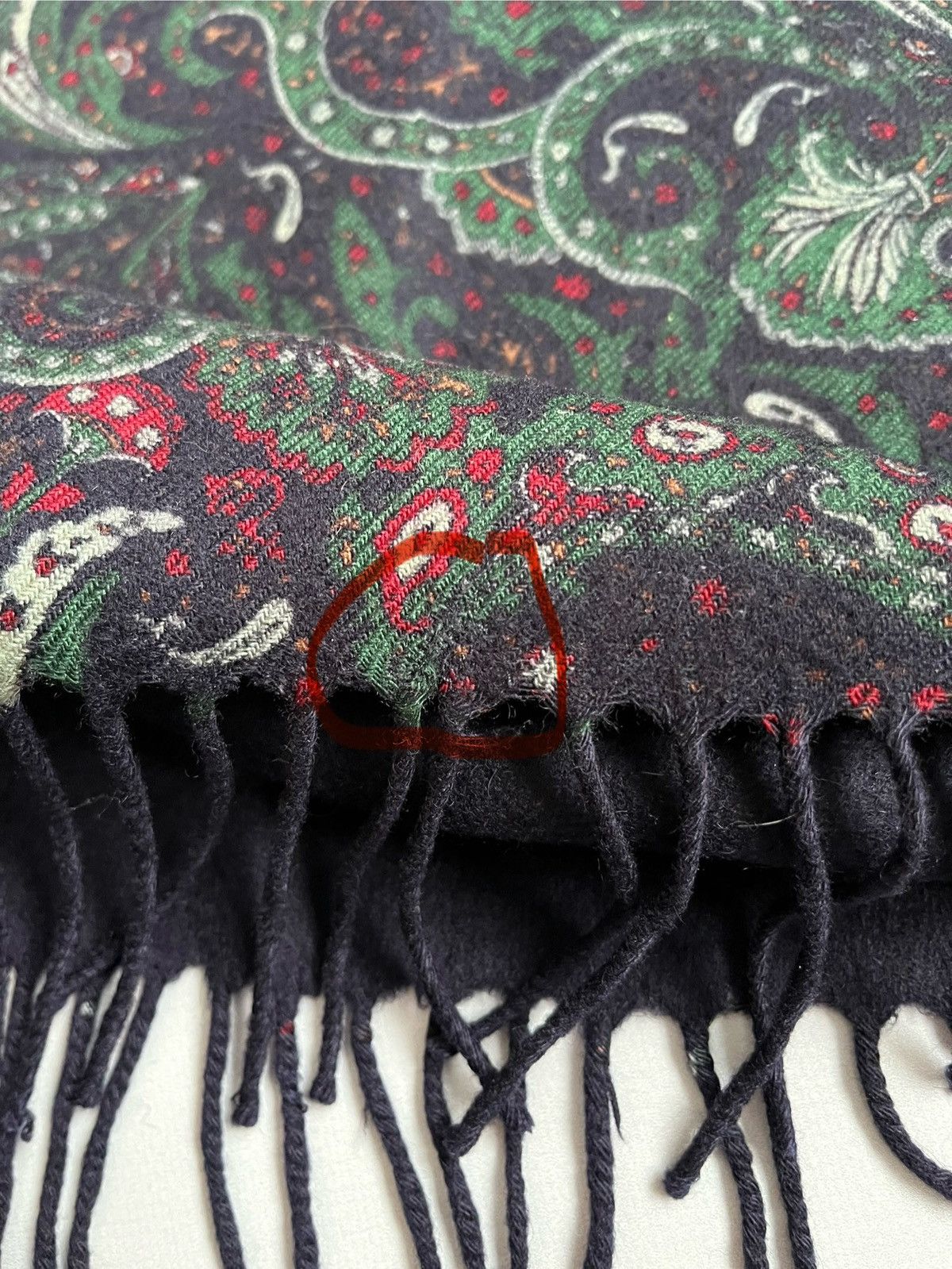 Loro Piana Inc Loro Piana Cashmere Wool Blue Paisley Scarf Scarve Size ONE SIZE - 17 Thumbnail
