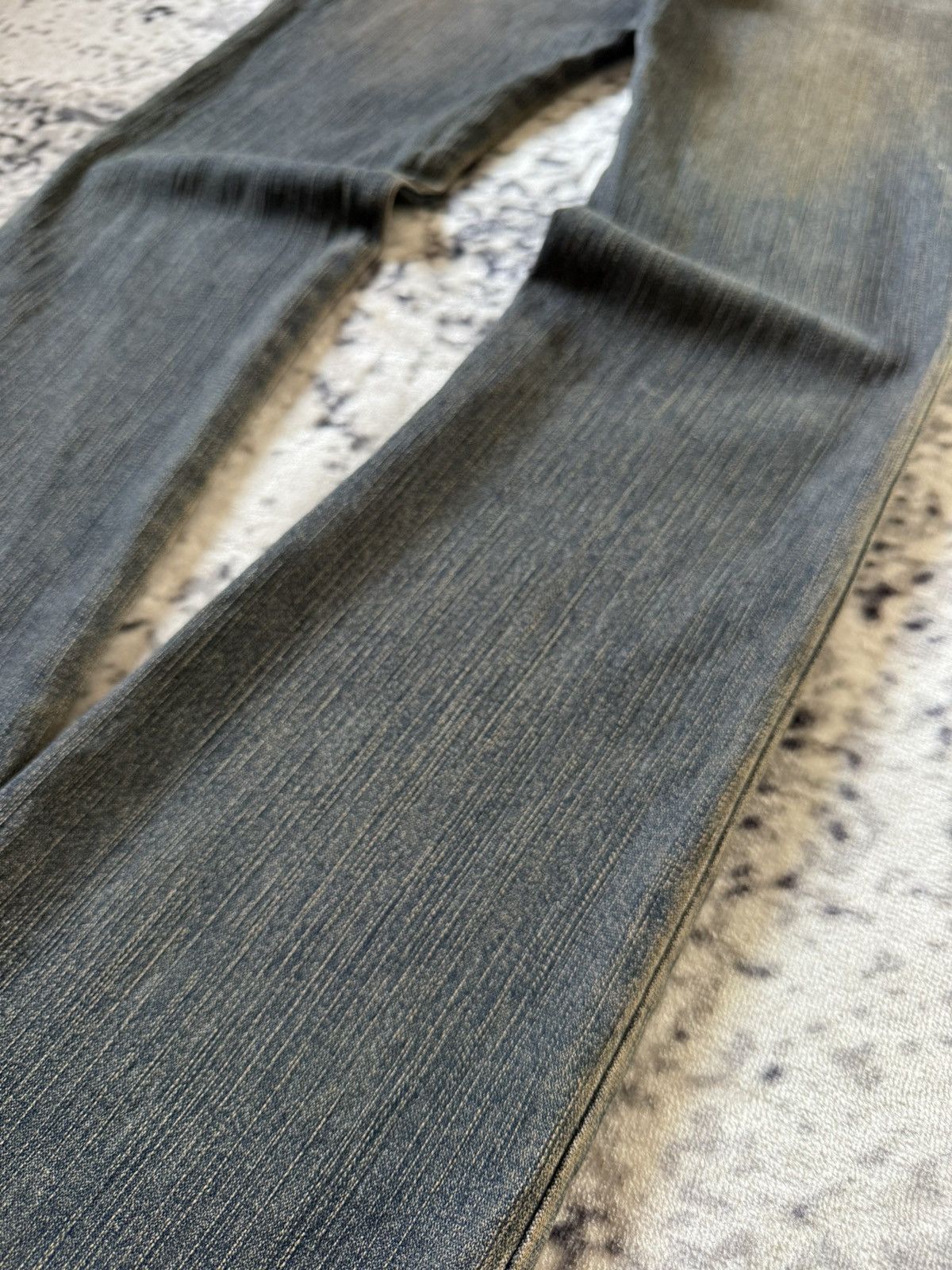 Japanese Brand Jouer Aux Echecs Mud Wash Patina Fade Studded Flared Jeans Size US 28 / EU 44 - 14 Thumbnail