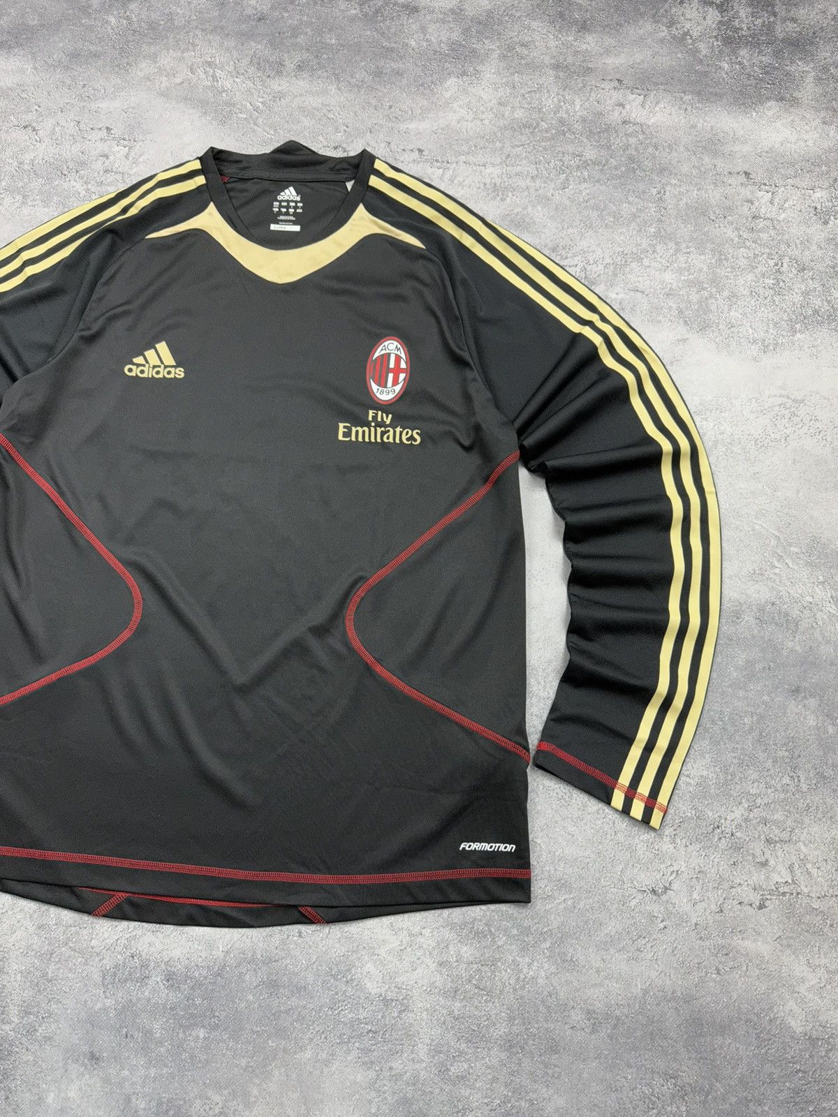 Adidas Vintage Adidas AC Milan Training Top Long Sleeve Jersey Size US L / EU 52-54 / 3 - 6 Thumbnail