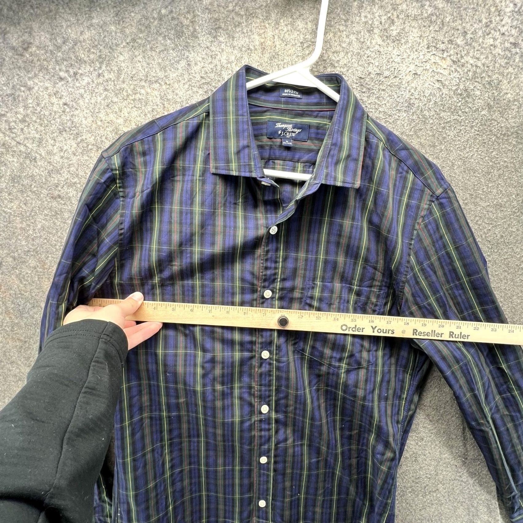 J.Crew J.Crew Shirt Mens Medium Blue Plaid Button Front Woven 80s 2-Ply Cotton Casual Long Sleeve Size US M / EU 48-50 / 2 - 6 Thumbnail