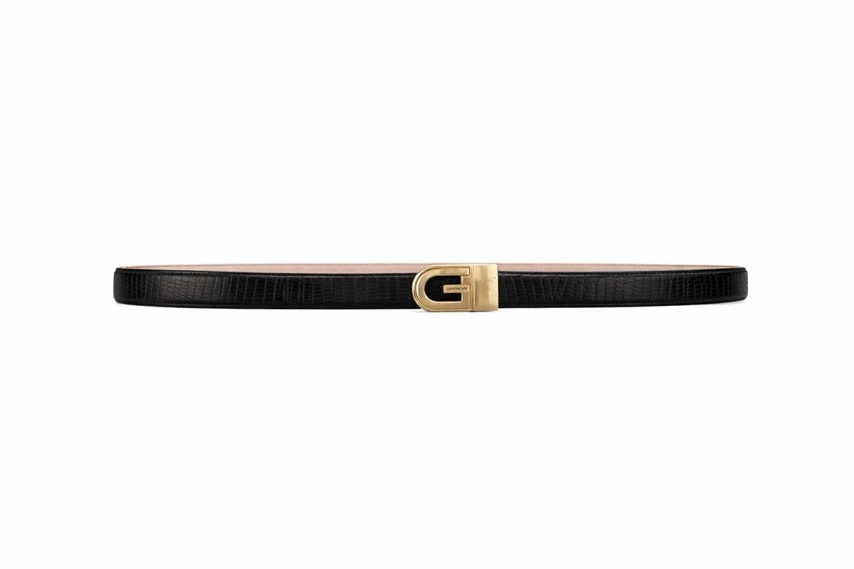 Givenchy Vintage GIVENCHY Gentleman Belt Black Embossed Leather Size ONE SIZE - 2 Thumbnail