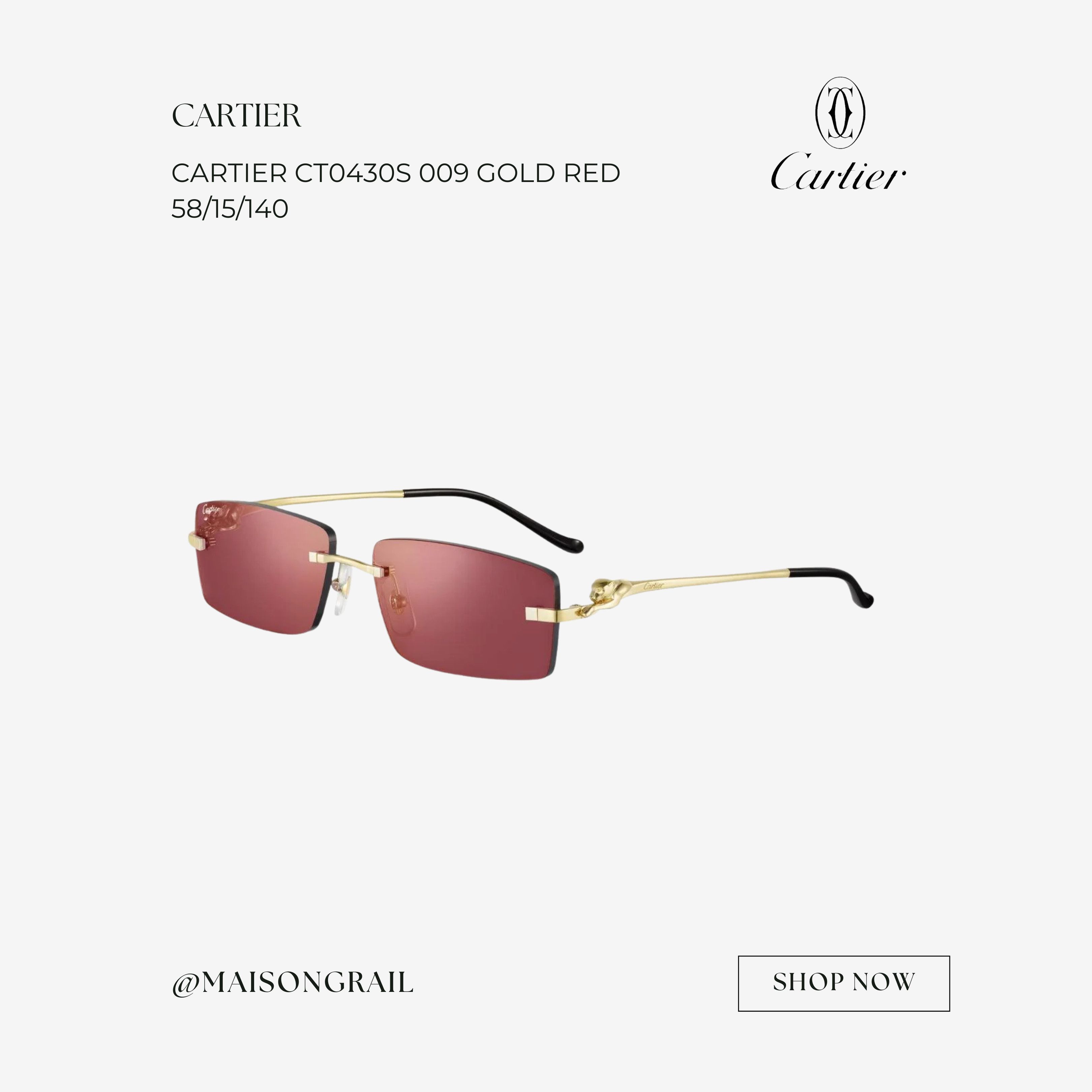 Cartier CARTIER CT0430S 009 SUNGLASSES Size ONE SIZE - 1 Thumbnail